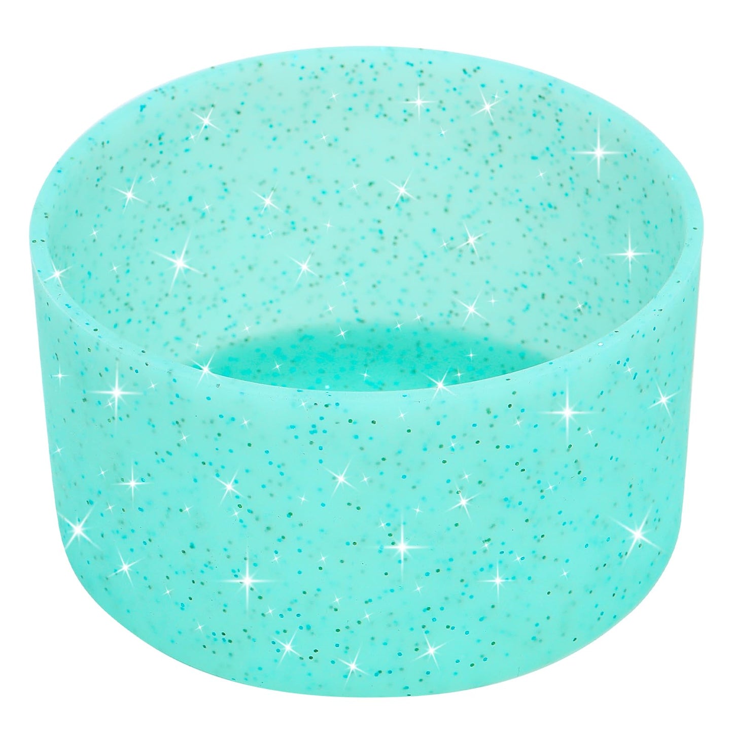 Silicone Cup Boot for 12oz - 40 oz Hydroflask &Stanley 40oz Protective Cup Bottom Sleeve Cover Compatible with Stanley Cup Accessories for All Water Bottles Bottom Diameter of 2.84-3in (Sparkle Blue)