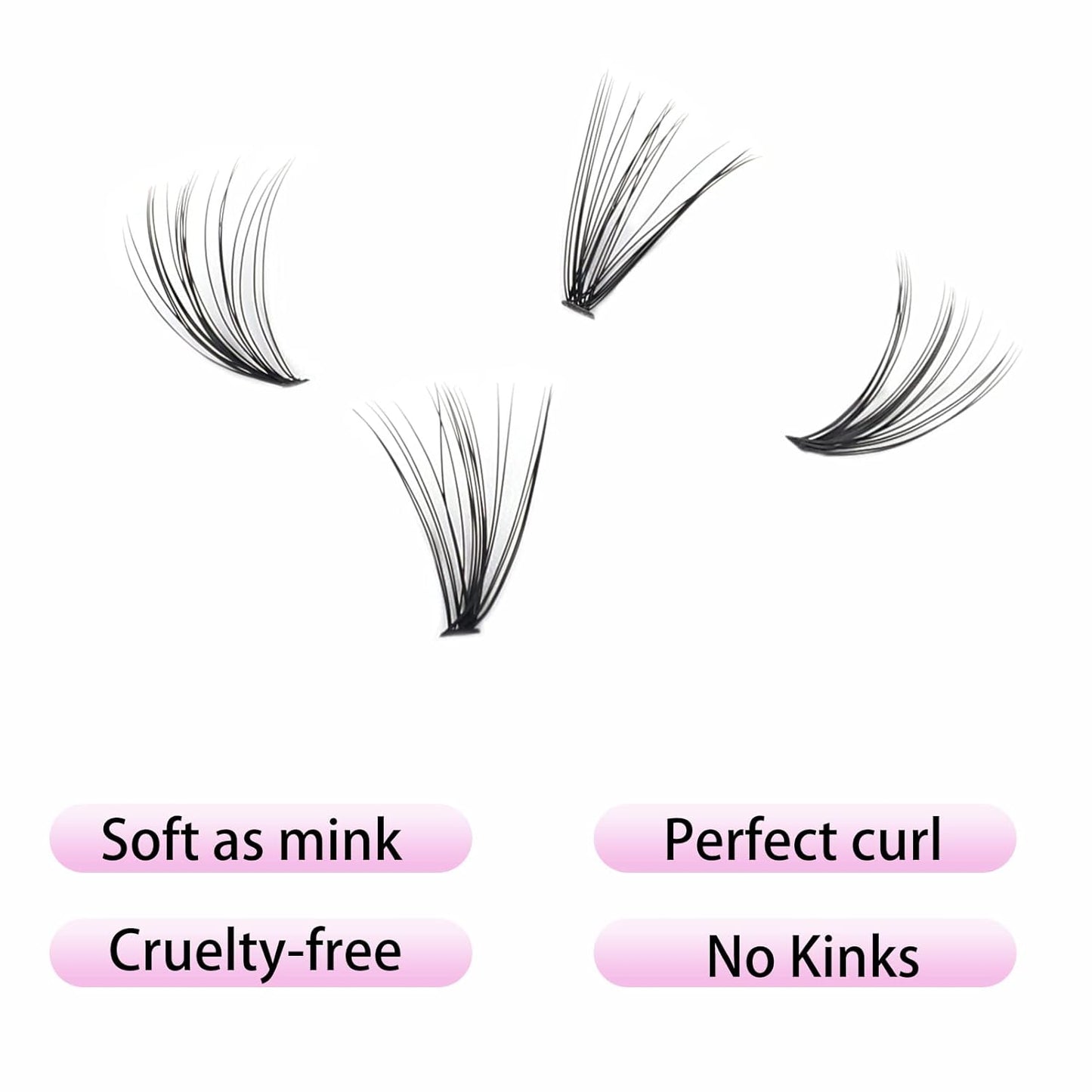 Lash Clusters LAUBESS Individual Lashes Waterproof Eyelash Clusters Mixed Tray Cluster Eyelash Extensions Soft Cluster Lashes for Beginners (20D-D-14)