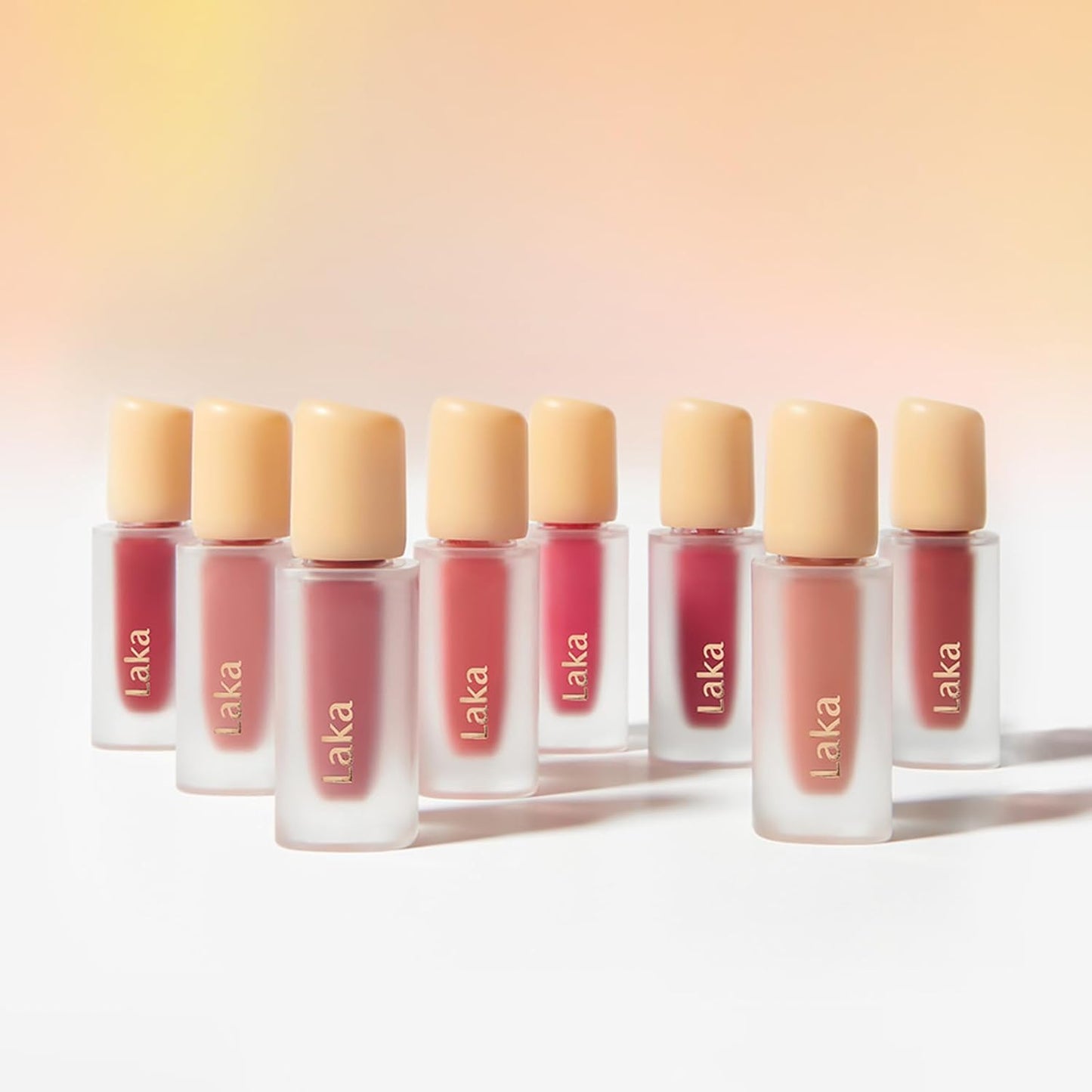 Laka Fruity Glam Tint, 4.5g/0.15 oz., Glowing Lip Stain with Wide Color Spectrum, Hydrating & Lightweight Texture, Long-Lasting Bold Stain, Non-Sticky, Vegan, K-Beauty (#111 Mellow)