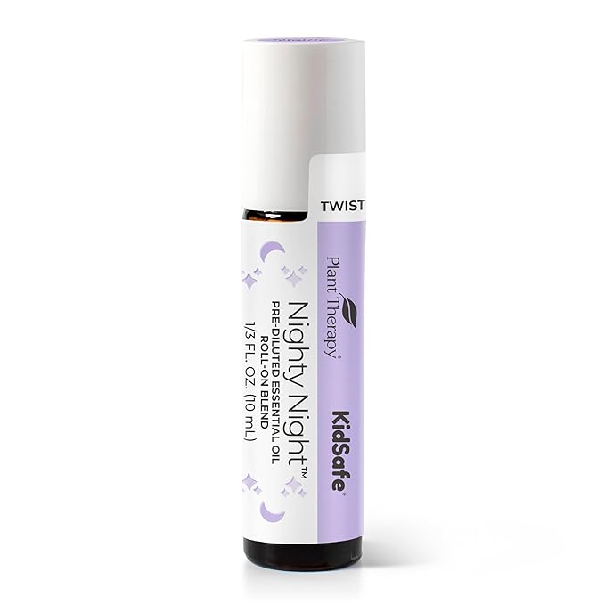 Plant Therapy KidSafe Nighty Night Essential Oil Blend for Sleep 10 mL (1/3 oz) Pre-Diluted Roll-On 100% Pure, Natural Aromatherapy, Therapeutic Grade