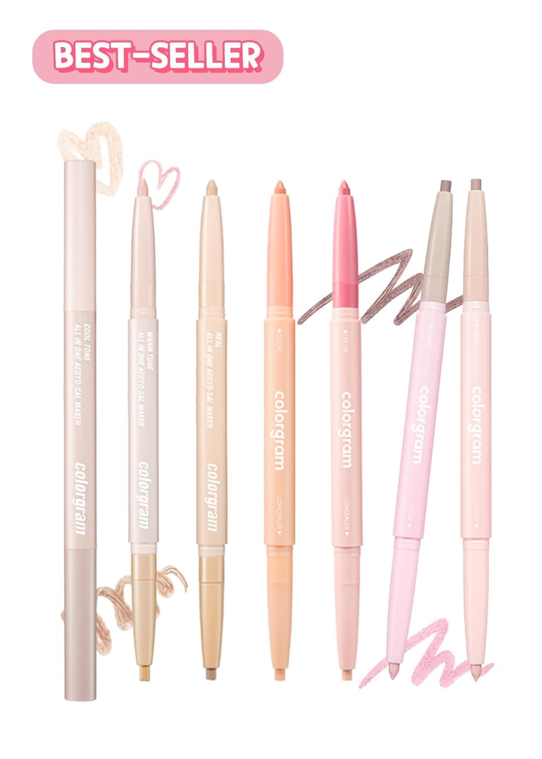 COLORGRAM Under Eye Highlighter Stick 02 Cool Tone | Silky-Smooth Long-Lasting Highlighter & Contouring Stick for Smudge-Proof, Shining Daily Makeup | K-Beauty Face Highlighters & Luminizers