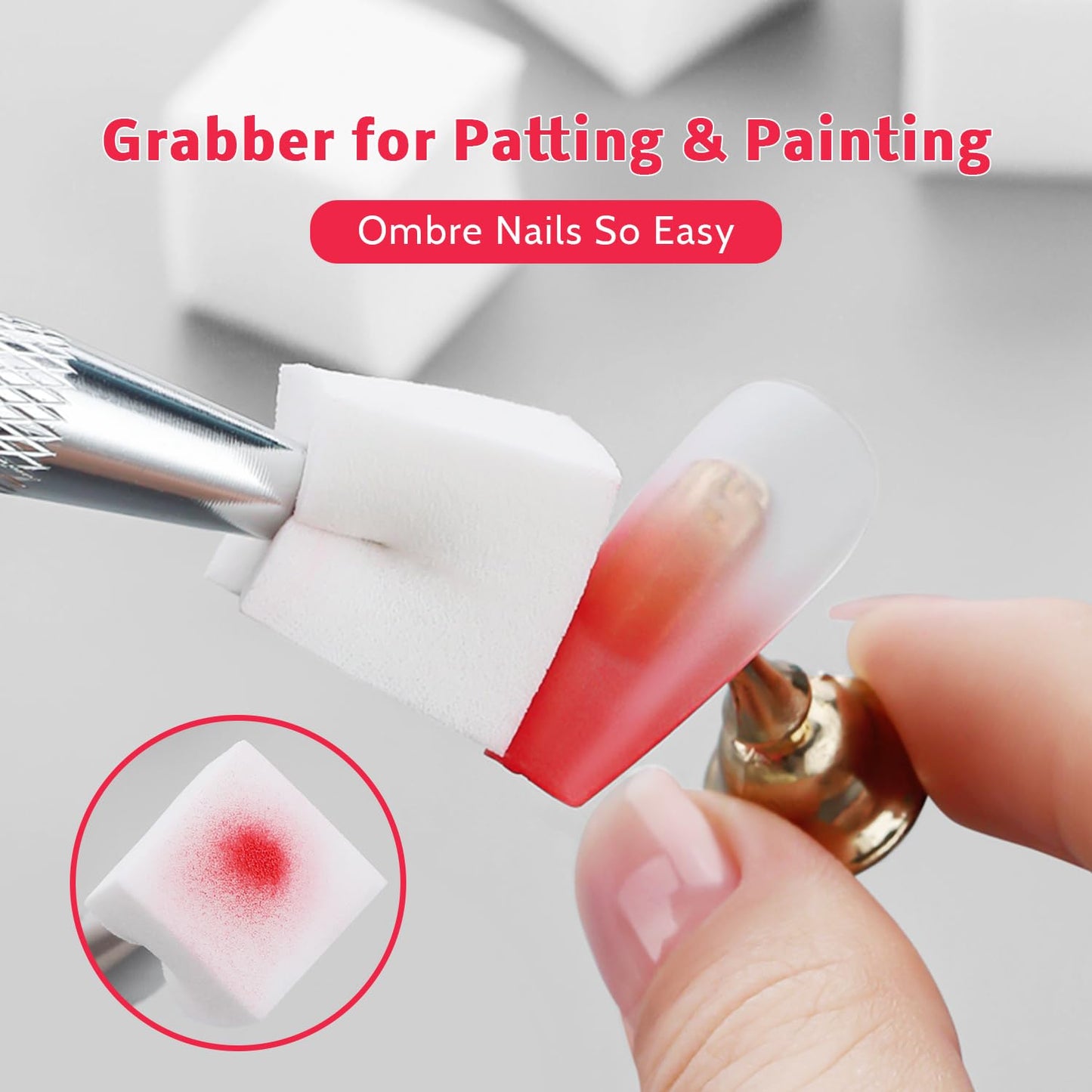 Sponge Pat Paint Nail Gel, 9 Colors Ombre Nails Gradient Gel Nail Blush Blooming Aura Nails Drawing Stripper Floral Painting Nail Art, No Wipe, UV/LED Curing (9 Colors K)