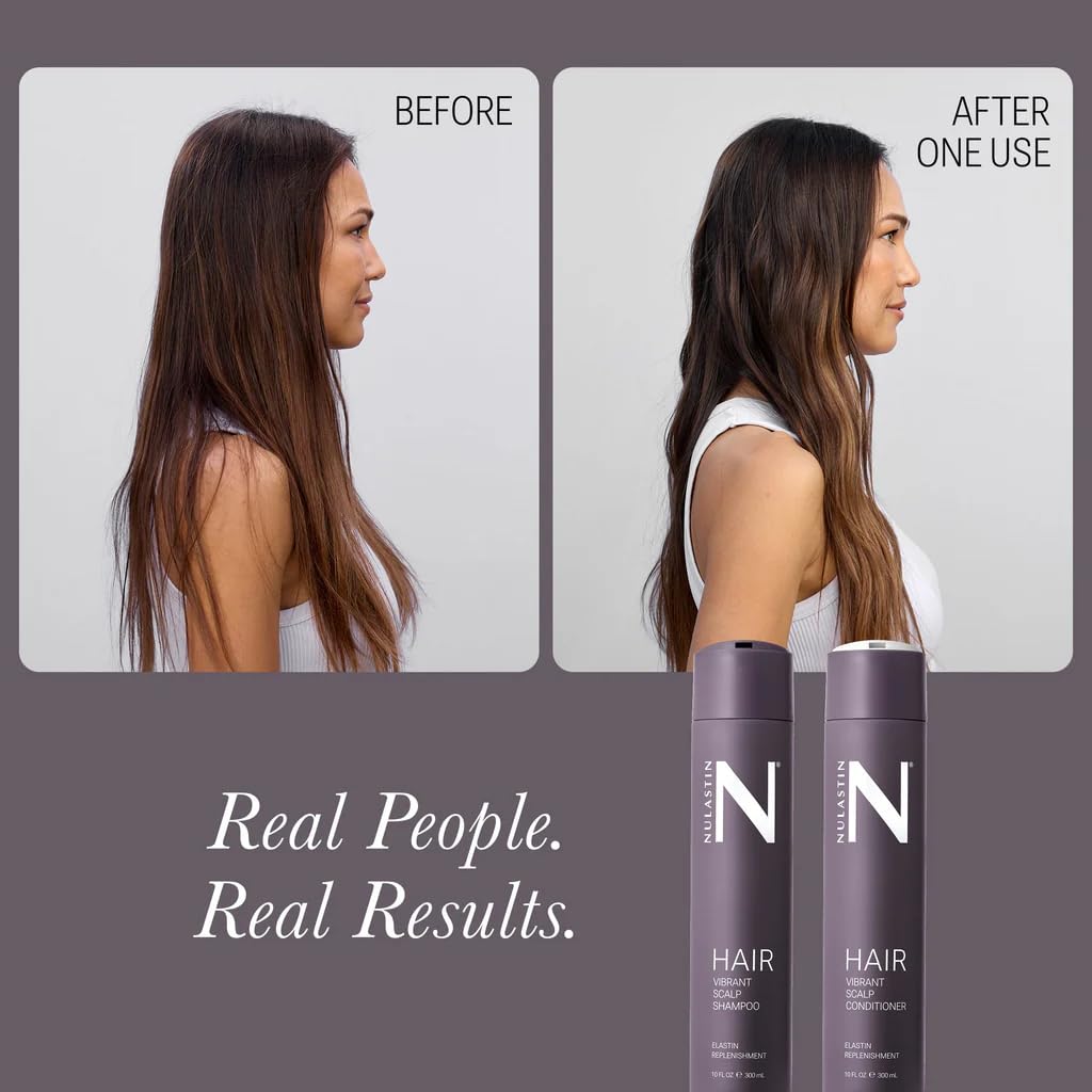 NULASTIN Vibrant Scalp Shampoo - Volumizing Shampoo for Fine Hair & Nourishing Scalp Care - Clinically Tested & Color Safe - Deliver Weightless Shine and Reduce Frizz & Breakage (10 Fl Oz)