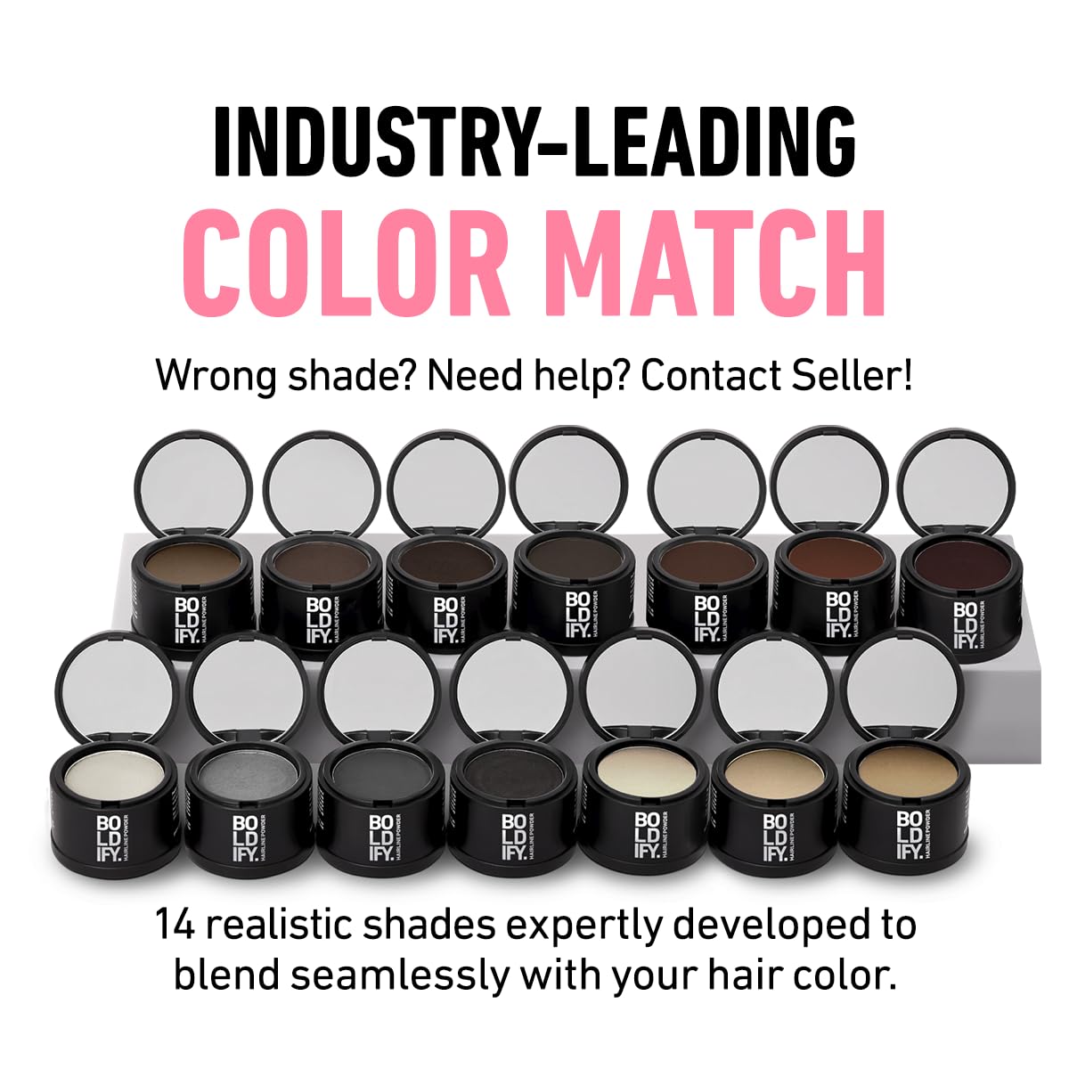 BOLDIFY Hairline Powder - Root Touch Up Hair Color for Gray Coverage - Bald Spot Concealing Hair Powder for Women & Men - 48-Hour Stain-Proof - Dark Auburn