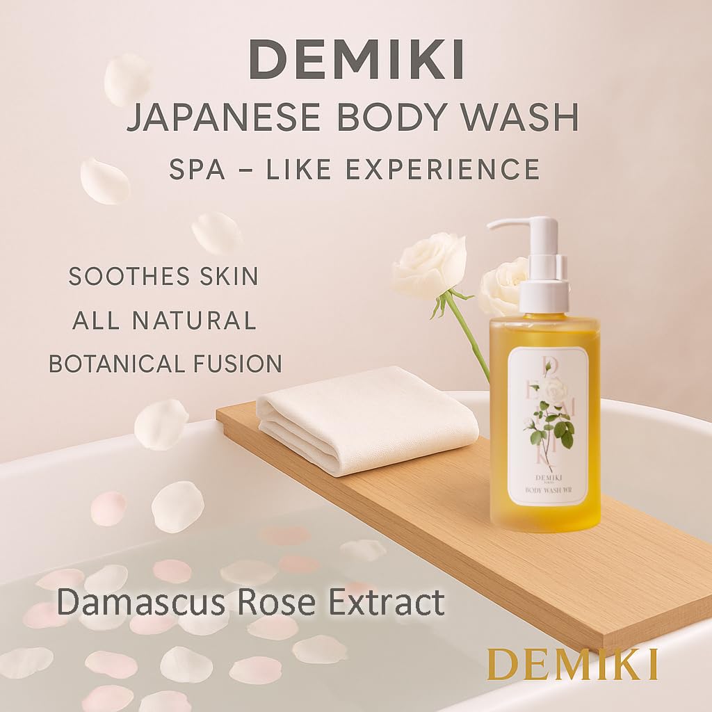 Shower Gel Body Wash for Women, Hydrating Body Wash with White Rose Scent, Moisturizing for Sensitive & Dry Skin, Winter Care, Sulfate-Free, Paraben-Free, Dye-Free, 10 fl oz