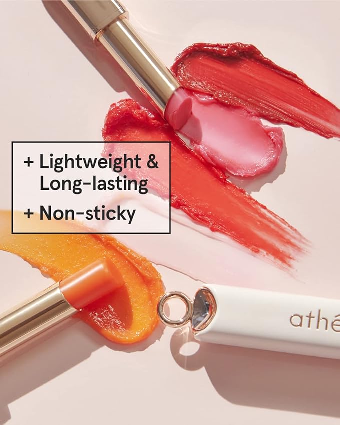 ATHÉ Authentic Lip Balm 01 AUTHENTIC (Tinted), Lightweight Wear & Plumping Lips without Stickiness, Moisturizing & Nourishing Plant-Based Vegan Chapstick for Dry, Petrolatum Free, Cruelty-Free
