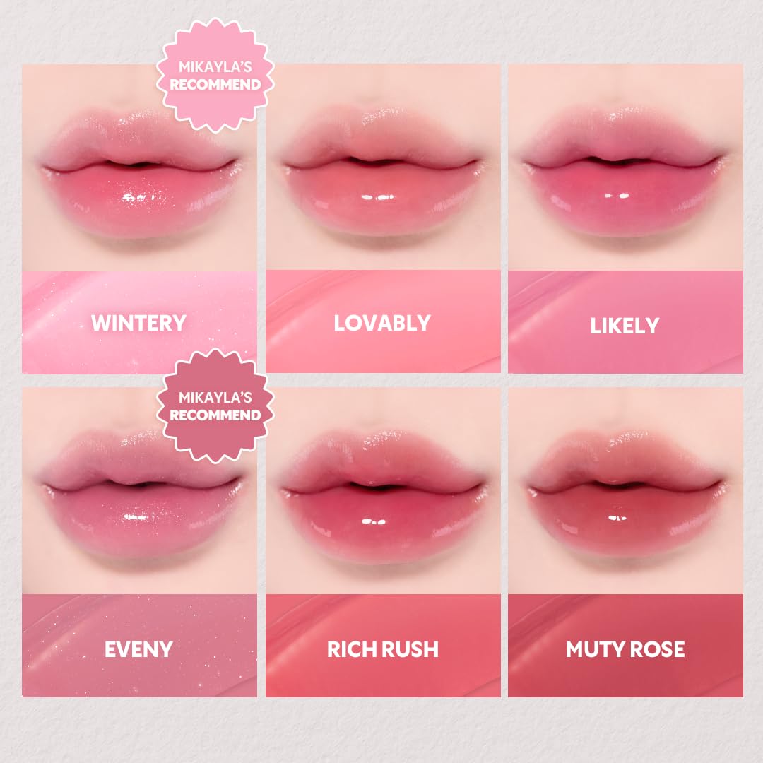 TIRTIR [*Mini Size Waterism Tinted Lip Gloss #09 Salmon Syrup, 0.06 Fl Oz – Kiss Ready Lipgloss, 12H Long Lasting Non Sticky Natural Tinted Glow Korean Multiuse Cheek and Lip Tint for Women gift