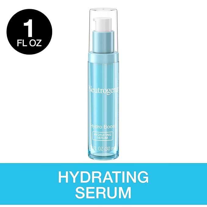 Neutrogena Hydro Boost Hydrating Hyaluronic Acid Serum, Hydrating Face Moisturizer For Dry Skin, Oil-Free Non-Comedogenic Moisturizer, 1 FL OZ