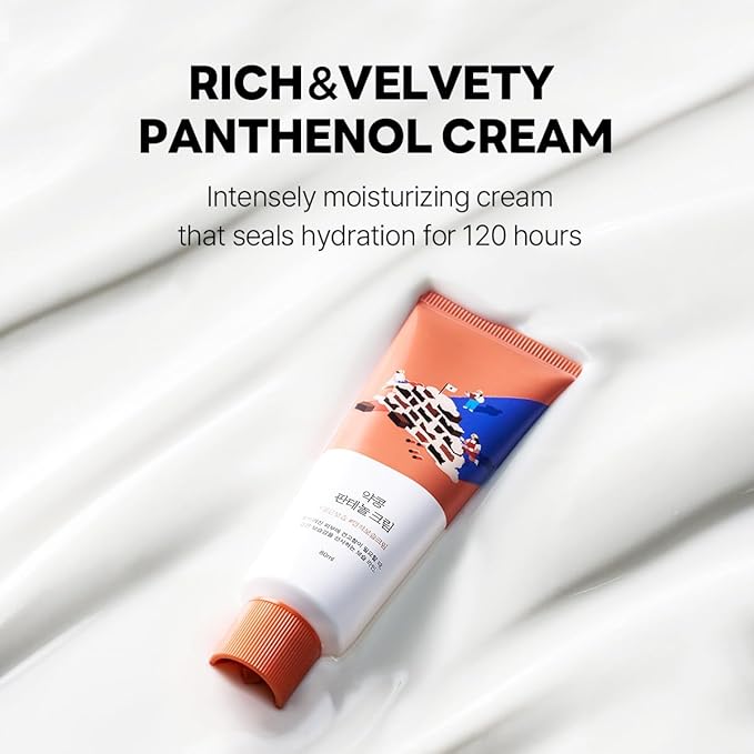 ROUND LAB Soybean Panthenol Cream 2.71 Fl Oz, 120-Hour Deep Hydration and Skin Barrier Repair Moisturizer with Nano Niosome Panthenol, Improves Rough Texture, Locks in Moisture, Korean Skincare