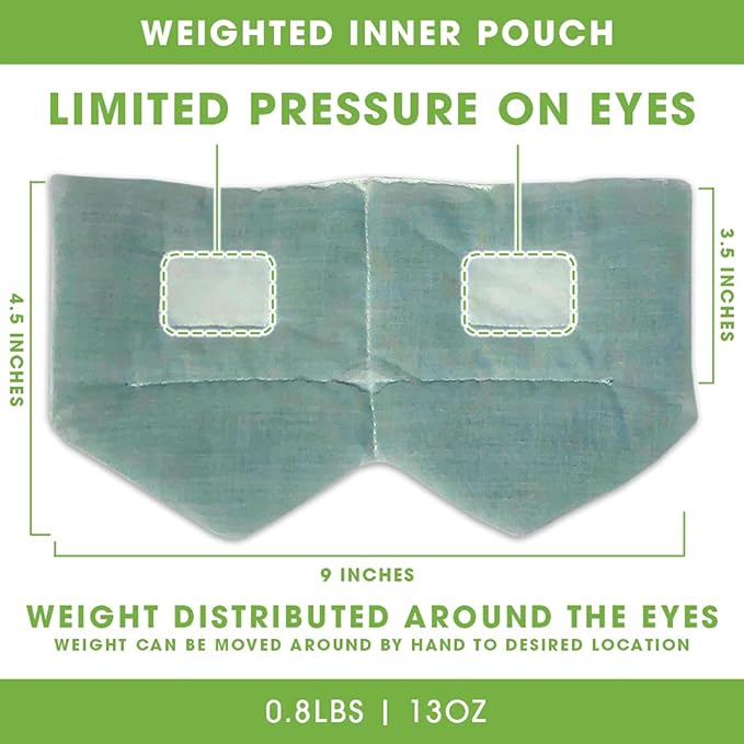 BARMY Weighted Sleep Mask for Women and Men (0.8lb/13oz) Weighted Eye Mask for Sleeping, Eye Cover Blocks Light Helps Relaxation and Night Sleep, Comfortable Blackout Sleeping Mask, Black