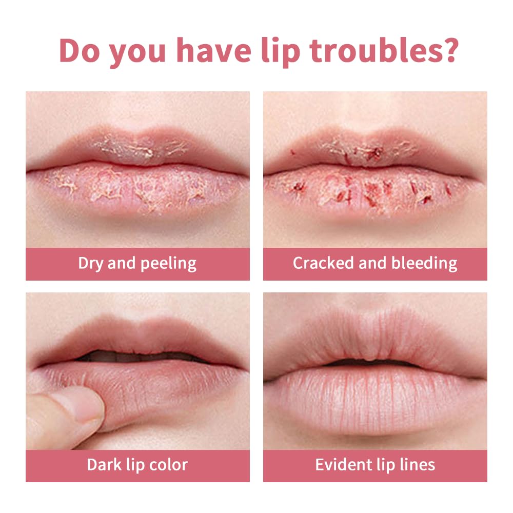 Tinted Lip Balm Lipstick, Hydrating Natural Glossy, Long-lasting Moisturizing & Nourishing Lip Care with Natural Ingredients Transparent Color (Pink, 0.07oz)