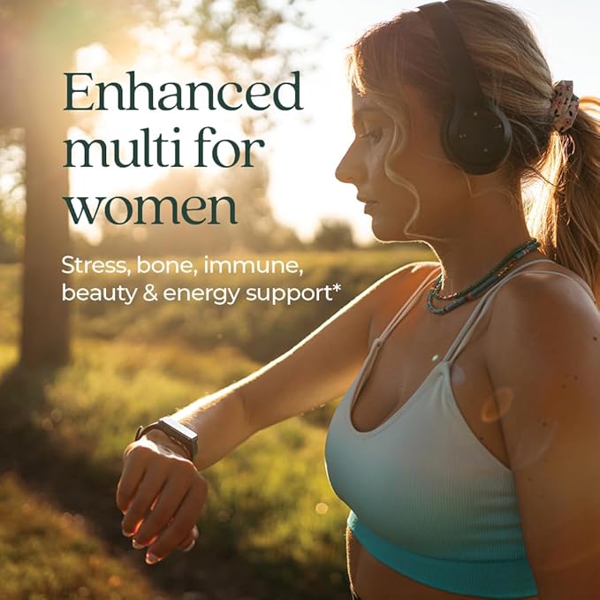 New Chapter Women's Multivitamin Advanced Formula for Stress, Bone, Immune, Beauty & Energy Support, Higher Levels of Whole-Food Fermented Essential Nutrients for Women + Iron + Vitamin D3, 120 Count