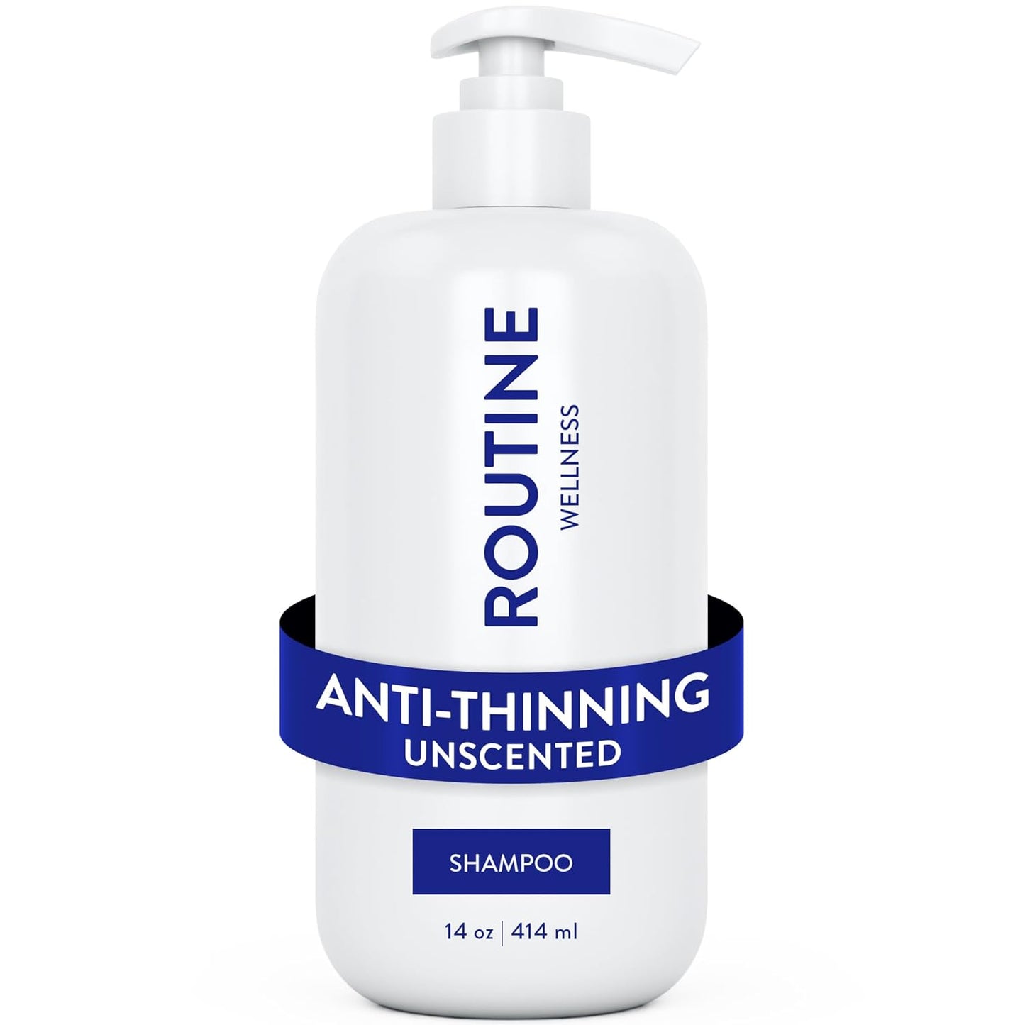 Routine Wellness Anti-Thinning Shampoo for Thinning Hair - Biotin DHT Blocker Women & Men - Color Safe Shampoo for Hair Loss & Healthy Hair - Unscented - 14oz