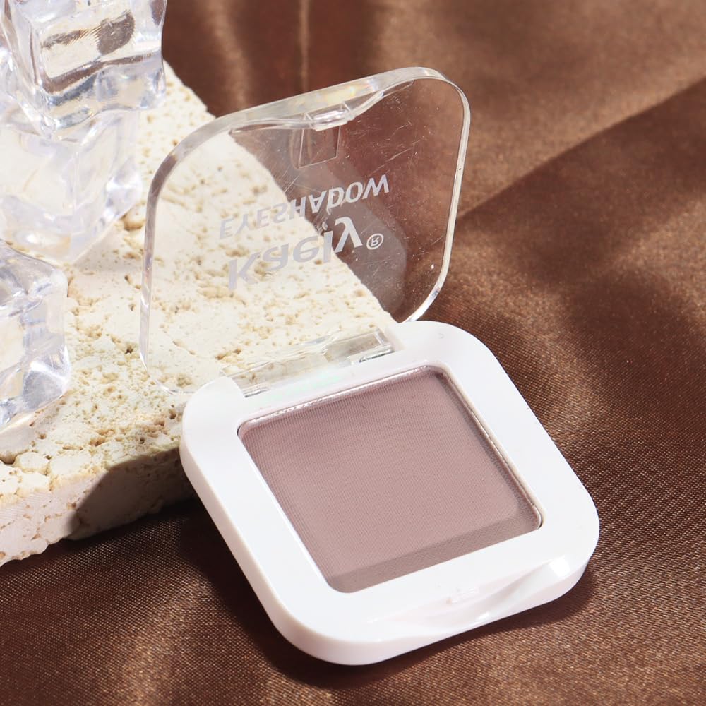 Taupe Matte Single Eyeshadow Makeup, Neutral Powde Eye Shadow for Older Women, Lavender Plum Mauve Matte Eyeshadow Palette Pigmented Waterproof Everyday Natural Eye Makeup, sombras para ojos 05