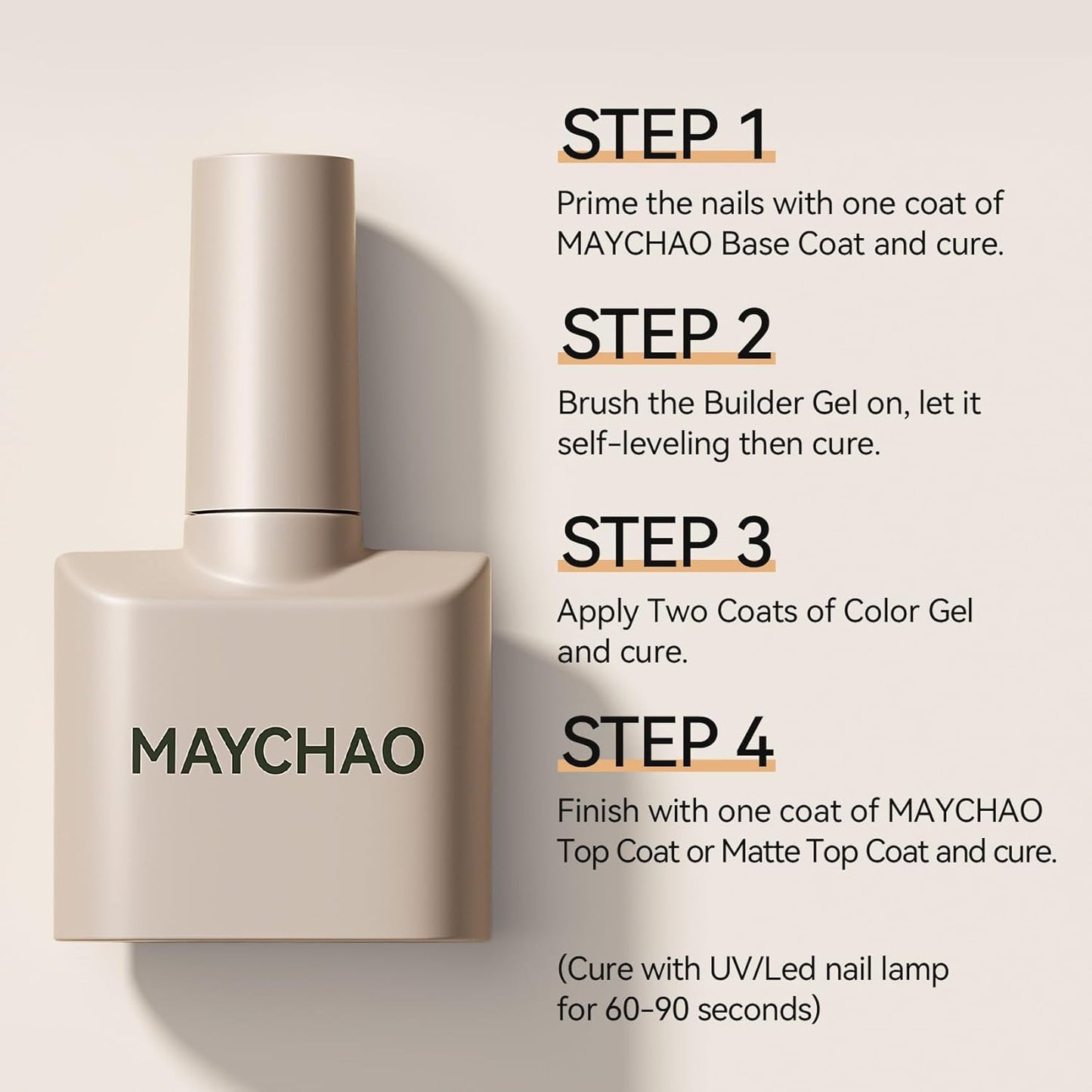 MAYCHAO Pink Builder Gel for Nails, 15ml Nail Strengthener in a Bottle, Nail Extension Hard Gel, Soak Off Long Lasting UV Light Cure