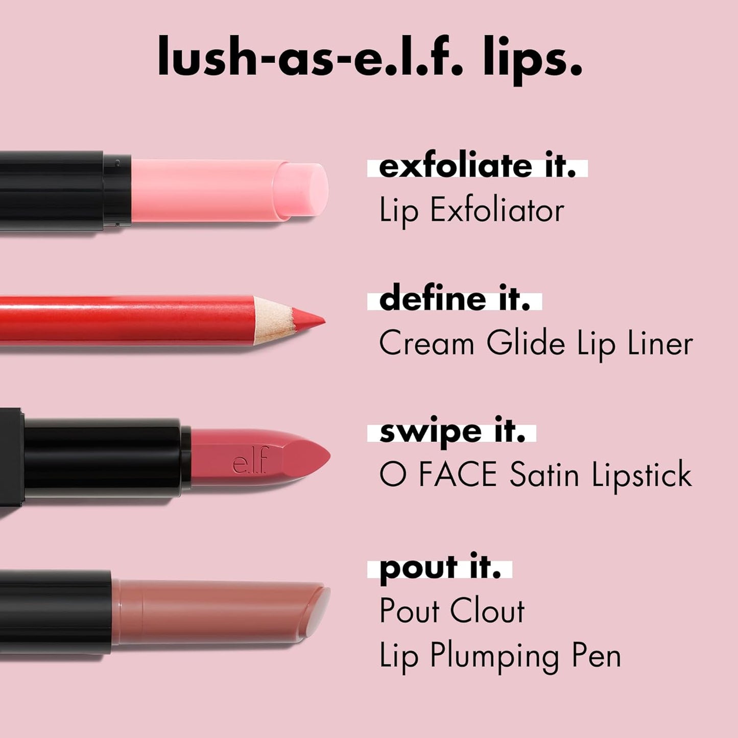 e.l.f. Cream Glide Lip Liner, Highly-Pigmented Pencil For Shaping & Sculpting Lips, Semi-Matte Finish, Vegan & Cruelty-Free, Fuschia Forward