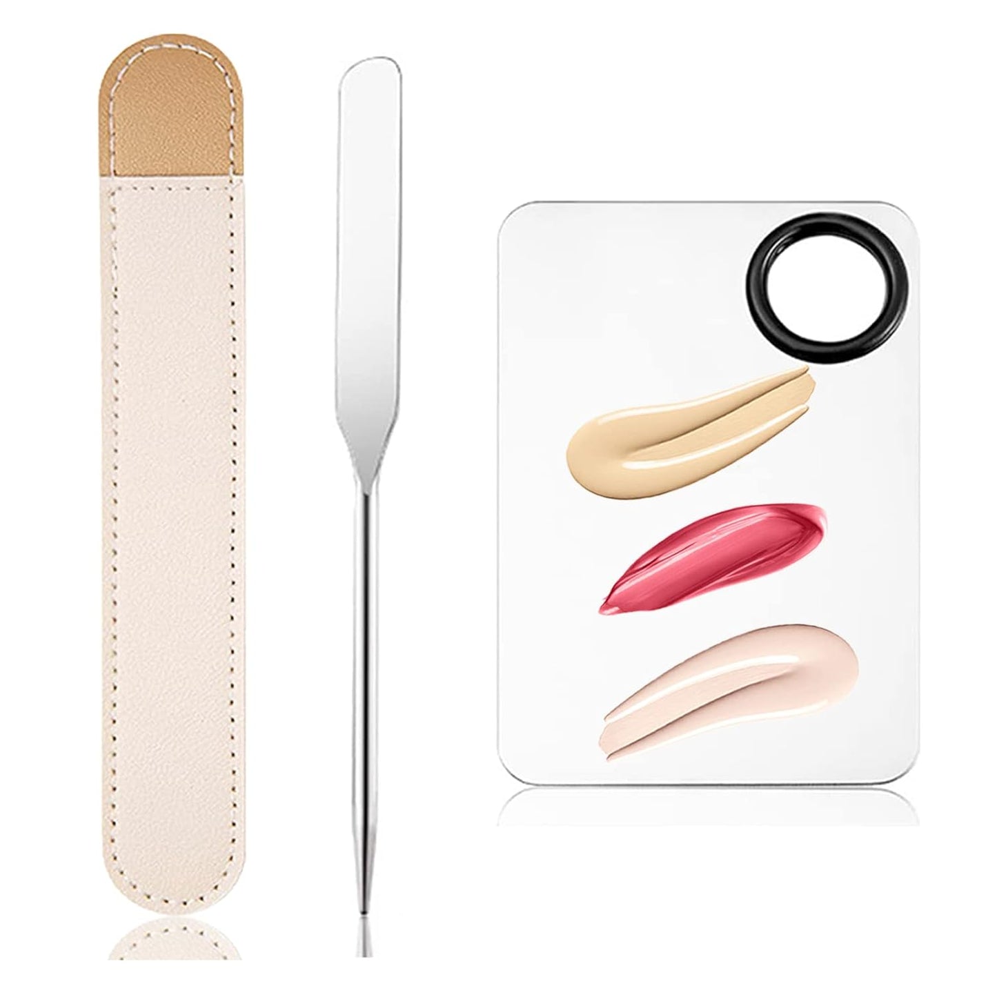 Korean Makeup Spatula, Picasso Makeup Spatula Korean, Foundation Spatula Korean, Professional Korean Spatula and Makeup Mixing Palette (Rectangle)