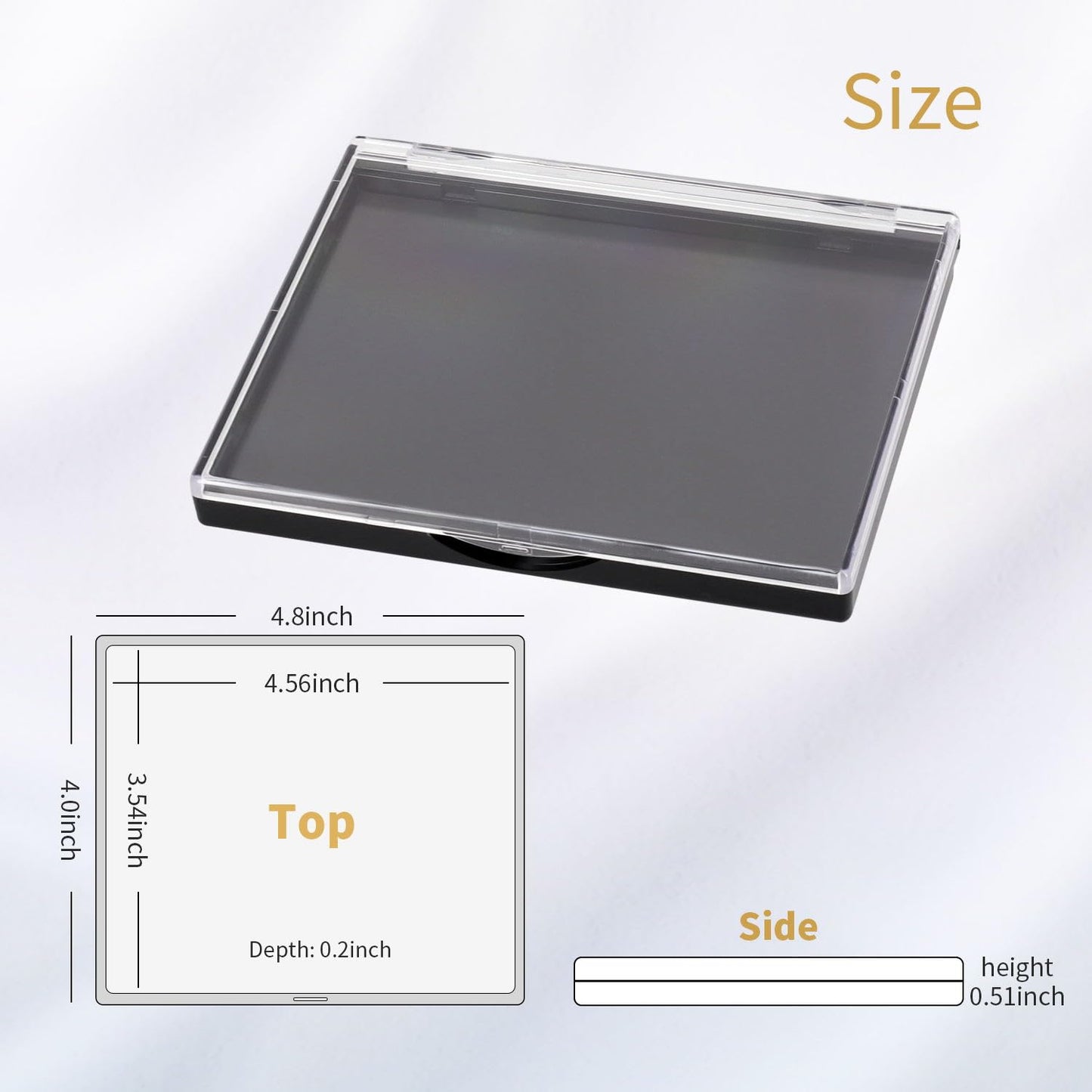 AJLTPA Magnetic Makeup Palette with Clear Top, 5 Pack Empty Eyeshadow Palettes depots Travel Storage Box for DIY Cosmetics Bronzer Highlights Powder (Small Palette - 4.8" x 4")