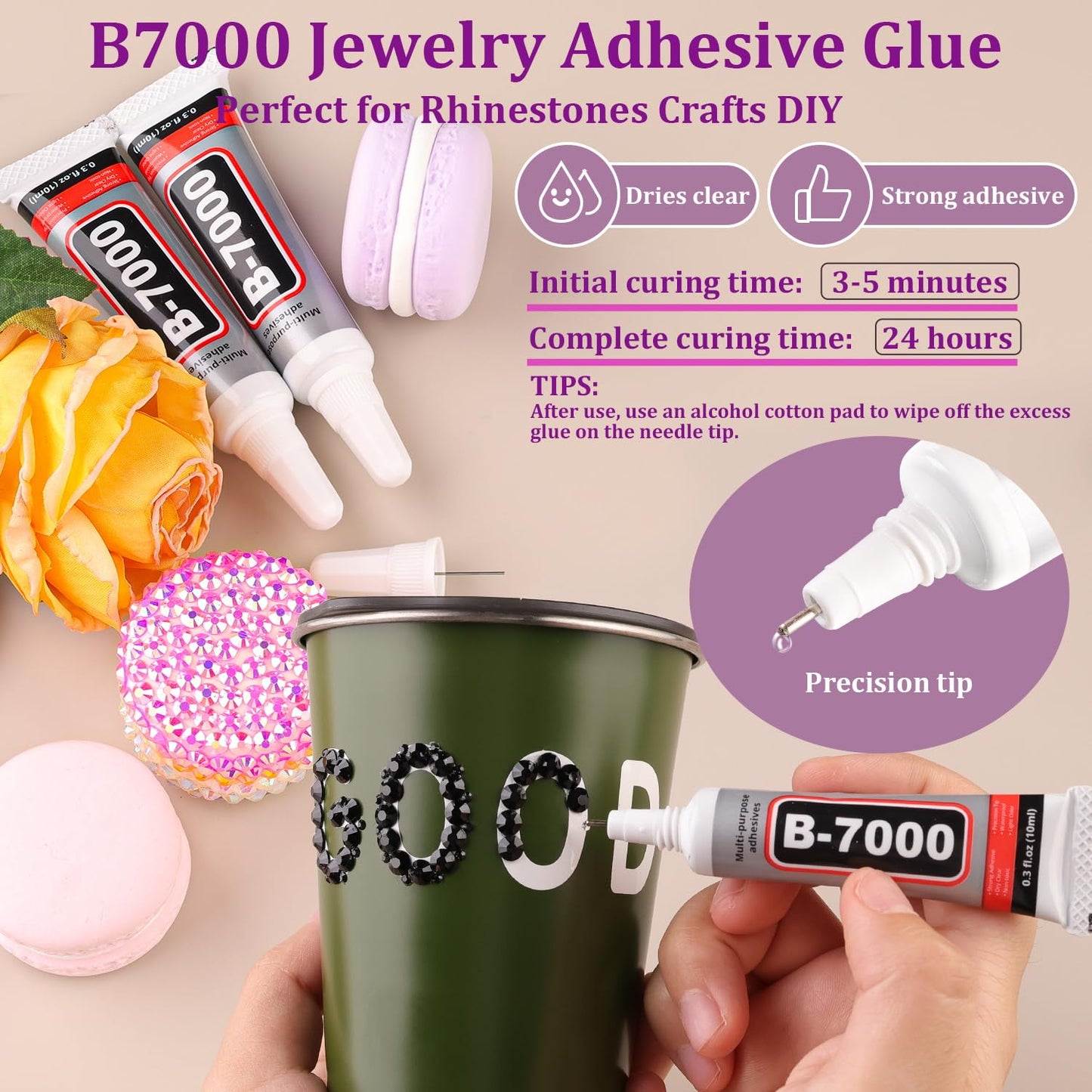 30000Pcs Black Rhinestones for Bedazzling with B7000 Jewelry Glue, Bedazzler Kit Flatback Gems, Resin Rhinestones for Crafting Crafts Clothing Shoes Fabric Nail Art Assorted Size 2/3/4/5/6mm