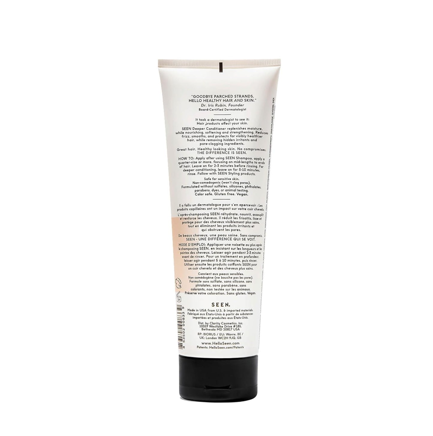 SEEN Deeper Conditioner - Scented - Non-Comedogenic & Sulfate-Free Hair Conditioner- Dermatologist-Developed - Safe for Sensitive & Acne Prone Skin