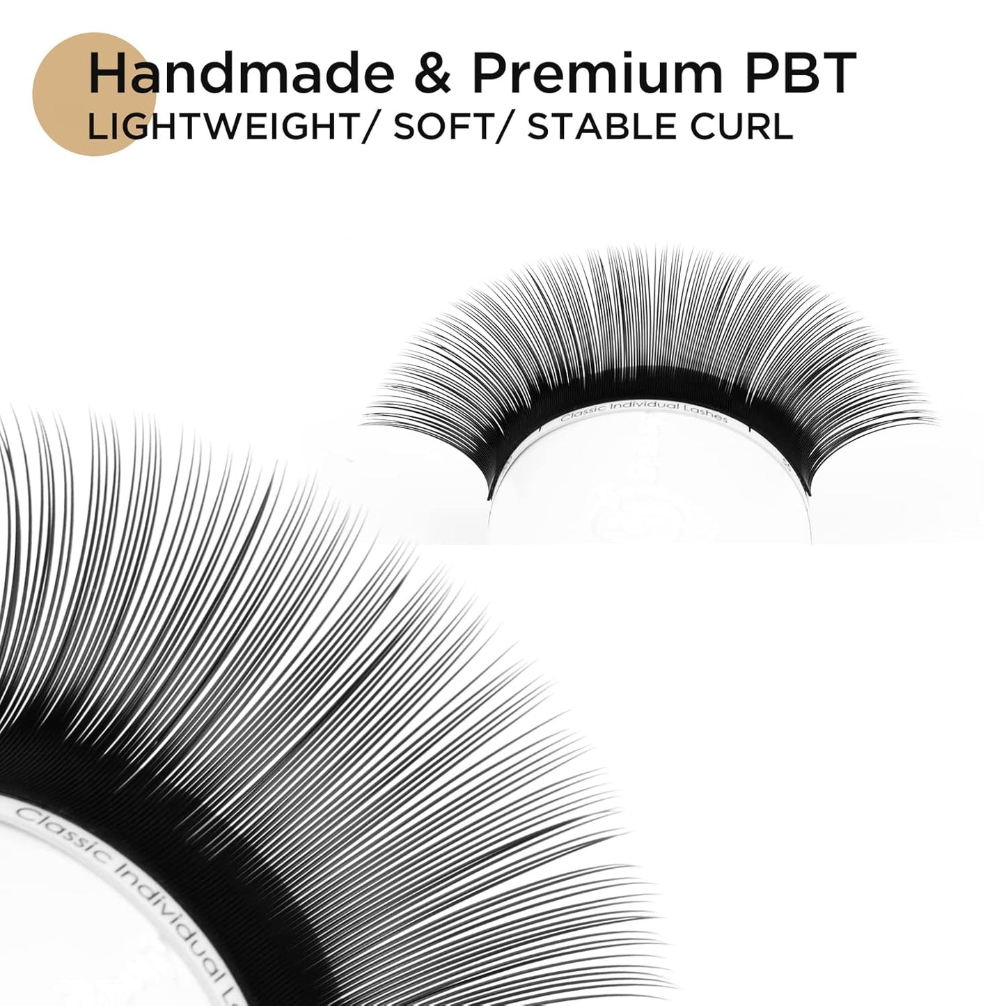 LASHVIEW Semi-Permanent Eyelash Extensions C Curl 10mm 0.20 Thickness Silk Fake Natural Thick Lashes Individual Eyelashes Silk lashes (Salon Use)