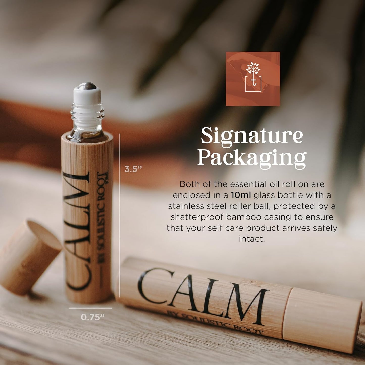 Calm Essential Oil Roll On for Women – Aromatherapy Blend w/Lavender, Chamomile, Clary Sage – Rollerball for Relaxation, Self Care, Skin, Massage, Wellness & Gift Ideas – 10ml Bottle