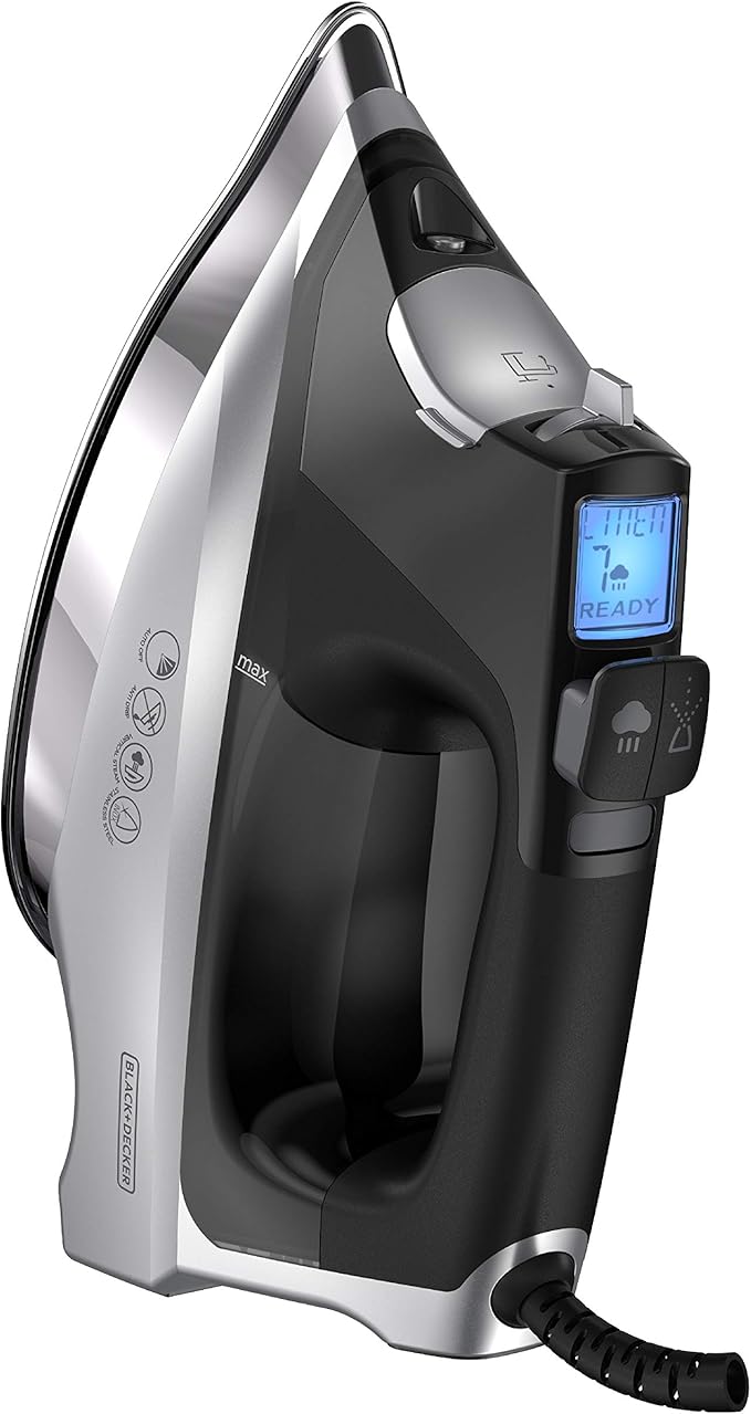 BLACK+DECKER Allure Digital Professional Steam Iron, D3060, 30% More Steam, Percison Tip, Stianless Steel Soleplate, Vertical Steam Fuction
