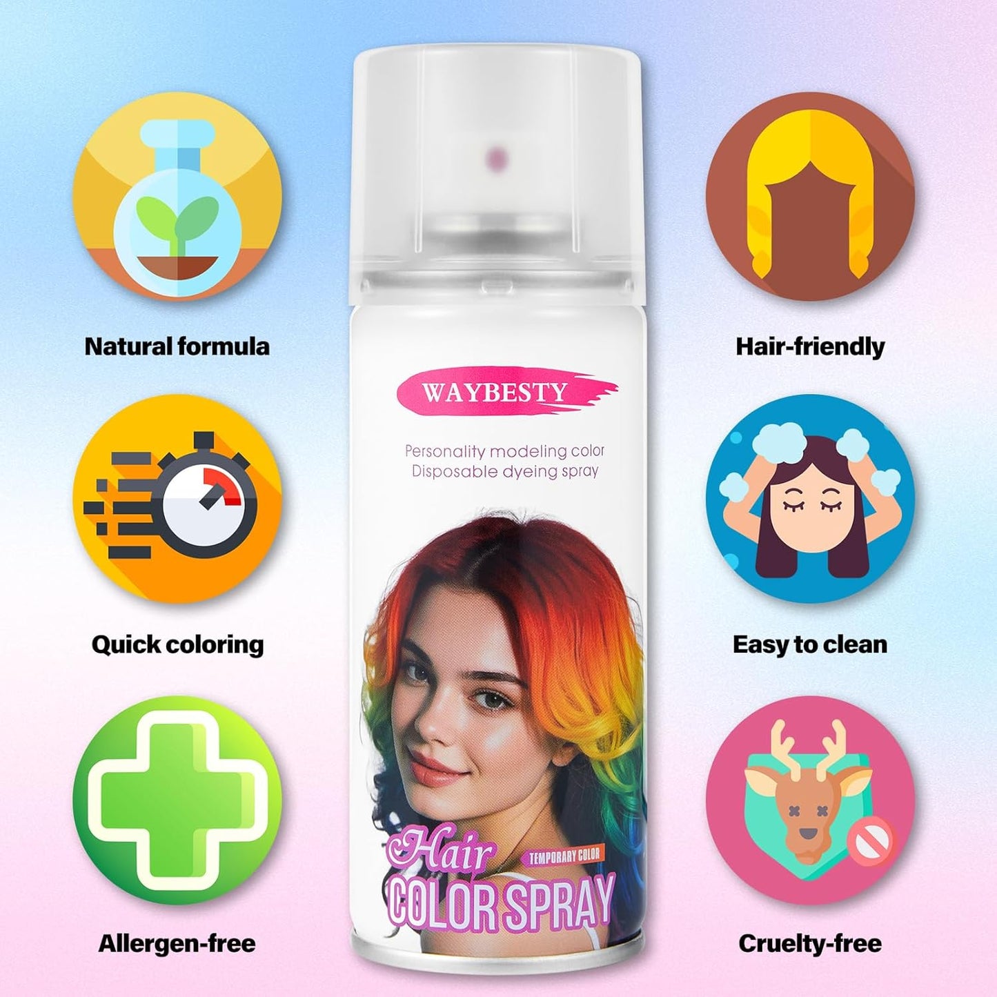 Temporary Hair Color Spray For Kids Women Men, Temporary Hair Clolor Wax Dye Pomades, Washable Hair Dye Spray For Cosplay Party DIY, Christmas Party, Halloween Crazy Hair Day (Orange-Red, 4.06 oz)