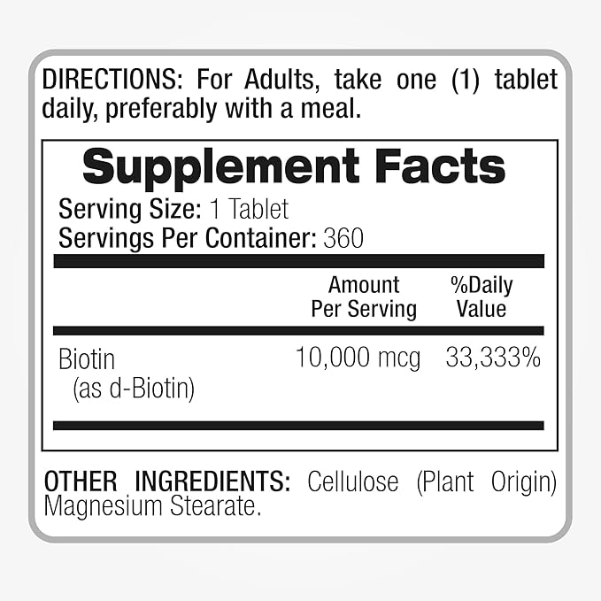 FITO MEDIC'S Lab | biotin 10000mcg |360 tab | biotin | biotin Supplement | biotin Vitamins | biotin Pills | biotina para el Cabello | biotin Tablets | Ultra high Absorption.