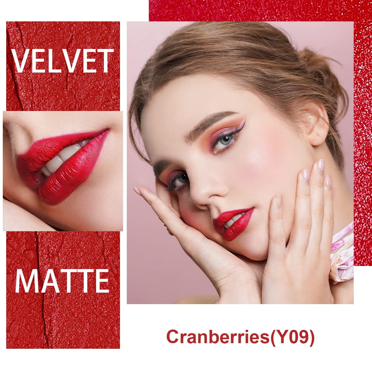Oulac Red Creamy Matte Lipstick, Soft Satin Finish Lipsticks for Women with Moisturising Formula, Rich Color, Highly Pigmented Enriched with Rose Oil, Vegan & Cruelty-Free| 3.6g (Y09)