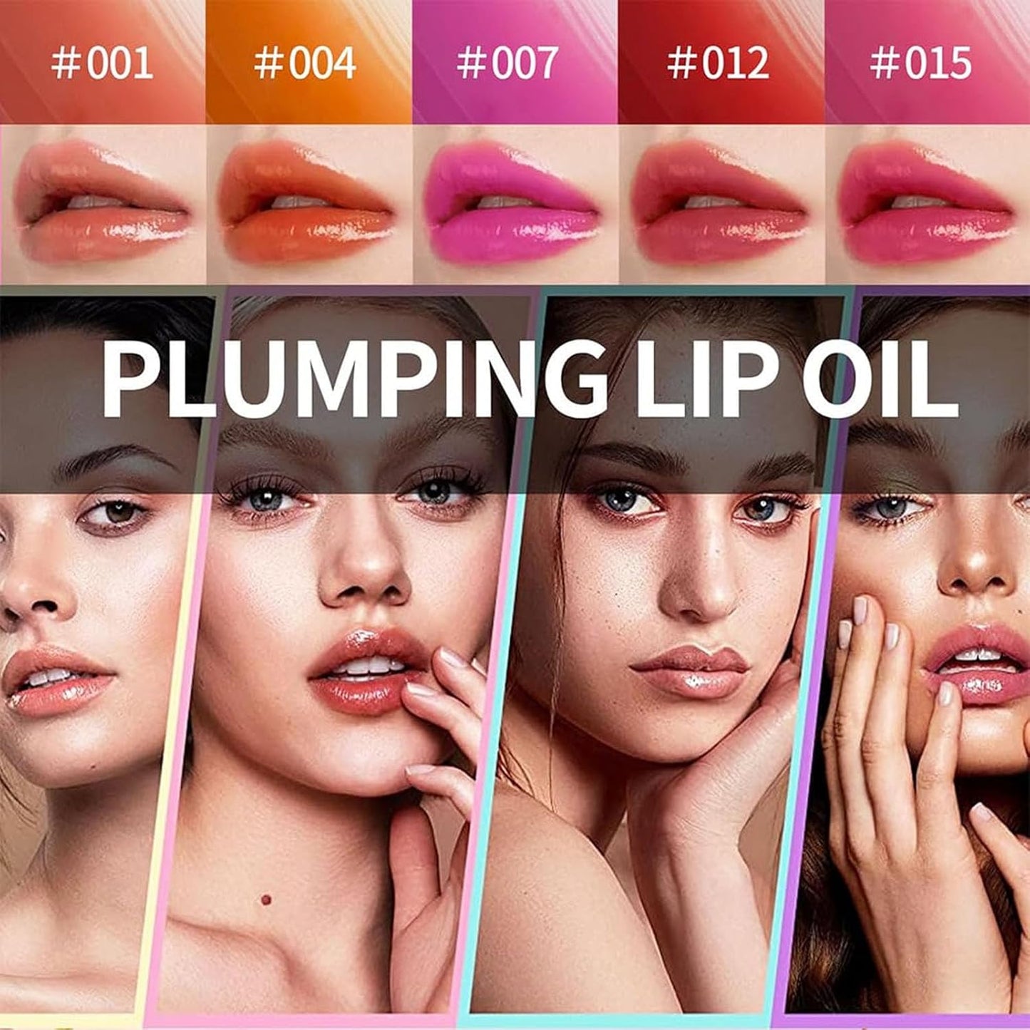 Hydrating Lip Glow Oil, Lip Oil Gloss Transparent Toot Tinted Nourishing Long Lasting Repairing Lightening Lip Lines (ROSEWOOD) 0.2 OZ