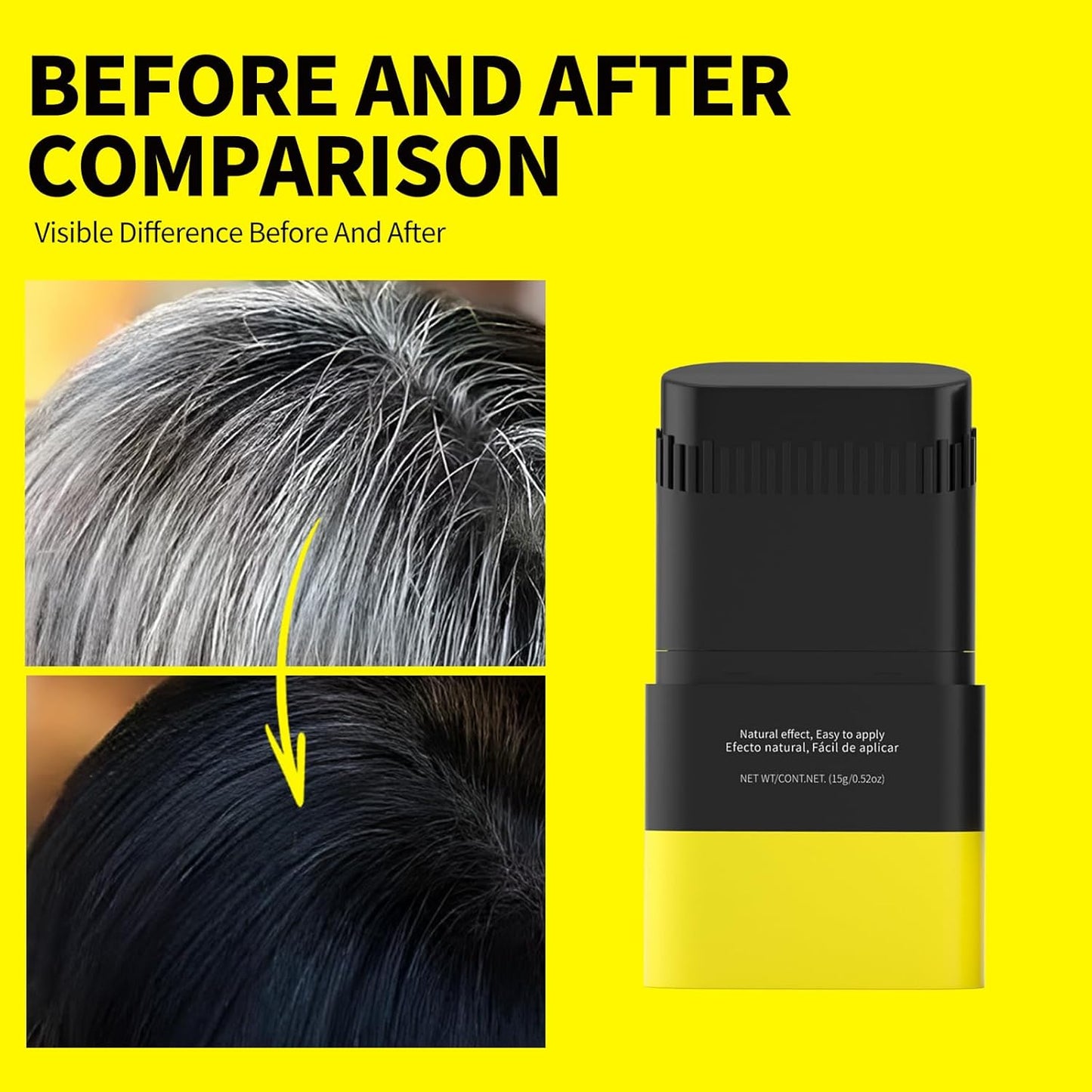 SEVICH Touch Up Comb 2 in 1 Korean, Instant Hair Root Touch-Up Stick | Dual-Sided Design For Natural Gray Coverage, Long-Lasting Moisturizing Formula With Plant Extracts,15g Medium brown