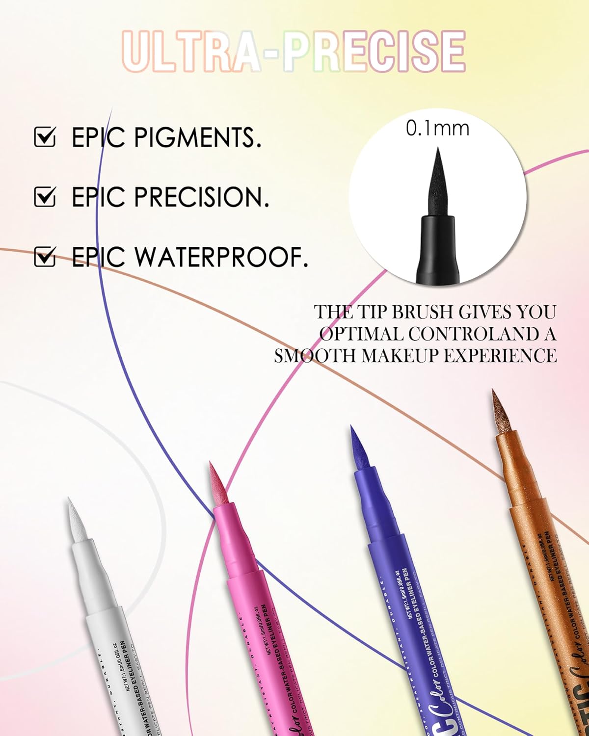 Red Matte Liquid Eyeliner Pencil, Colorful High Pigmented Waterline Eye liner Waterproof Pen, Bright Colored Smudgeproof Long Lasting Eyeliner Pen Christmas Party Festival Makeup Gift for Women-05
