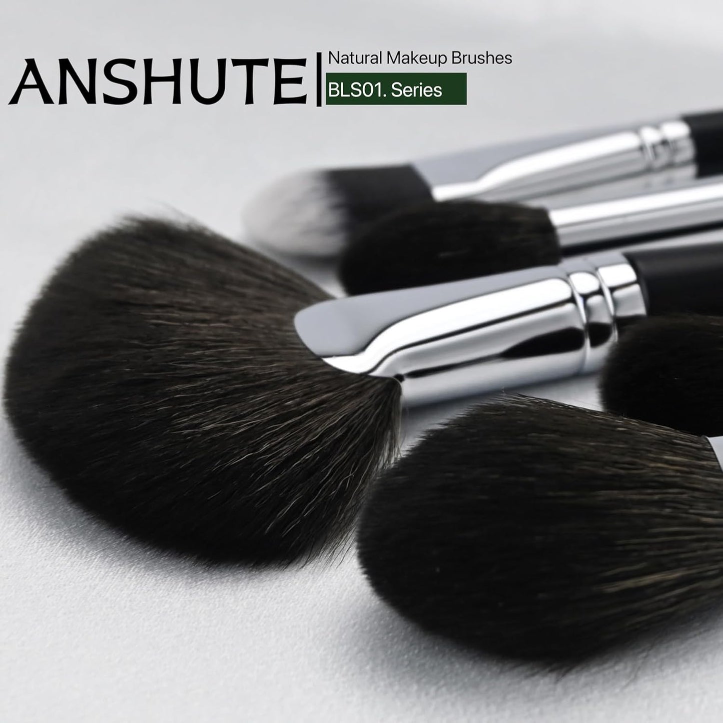 5-Piece Professional Natural Goat Hair Makeup Brush Set – Face Brushes for Powder, Blush, Contour, Highlighting & Foundation. Super Soft Bristles, Variety of Brushes. Labled Brush Handle