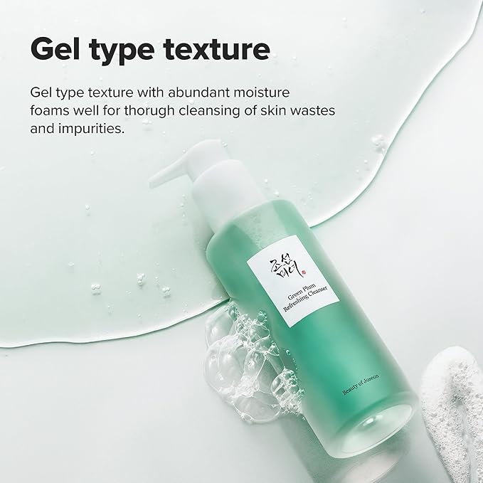 Beauty of Joseon Green Plum Refreshing Cleanser Gel Type Deep Pore Cleansing, Acne Face Wash, Blackhead Remover for All Skin Types, Korean Skincare 100ml, 3.38 fl.oz