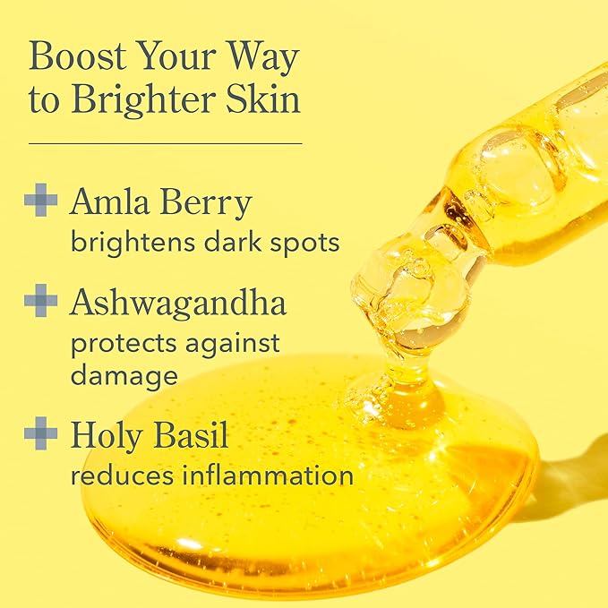 Beekman 1802 Golden Booster Amla Berry Face Serum - Fragrance Free - 0.5 fl oz - Plant-Based Vitamin C Alternative - Good for Sensitive Skin - Cruelty Free