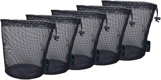 5pcs Durable Drawstring Net Bag Storage Ditty Bag M