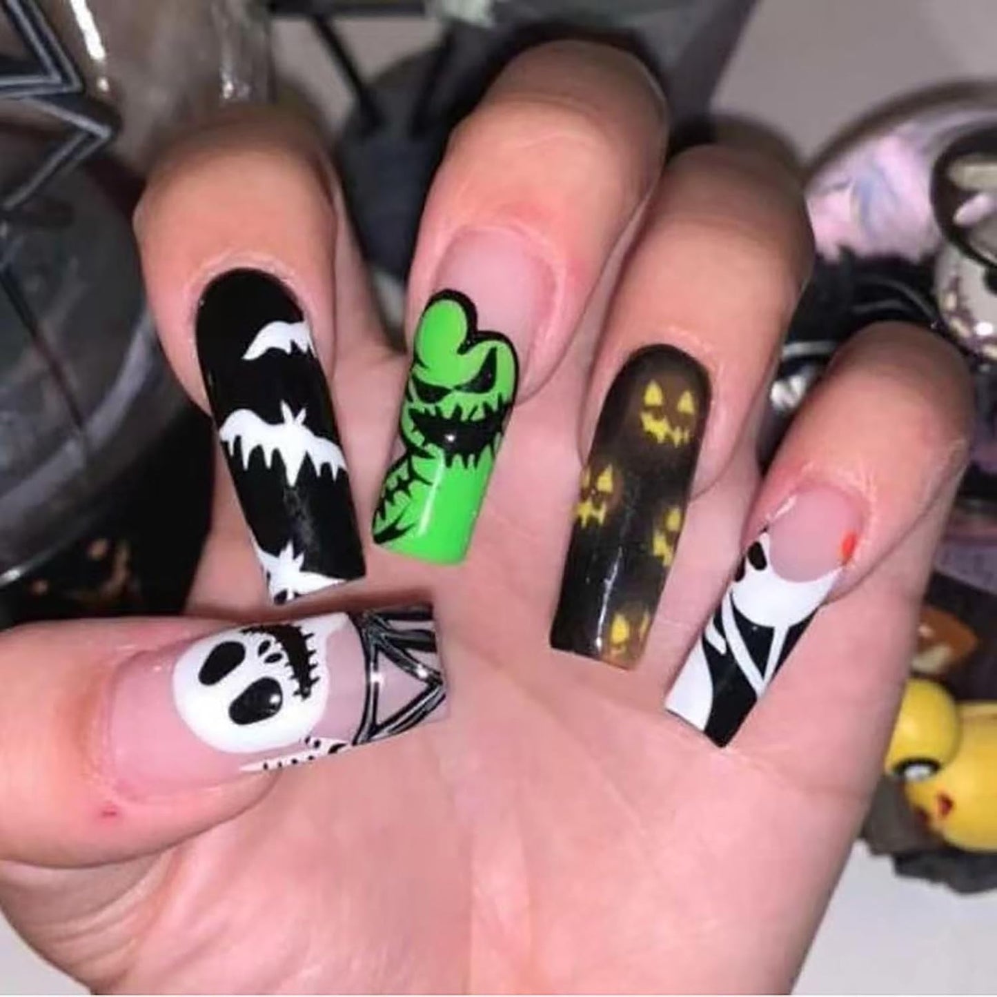 Halloween Nail Stamping Plate Nightmare Christmas Nails Stamping Kit The Day of Dead Ghost Holiday Nail Stamping Plate Halloween Nail Stamper Kit for Women Girls DIY Salon