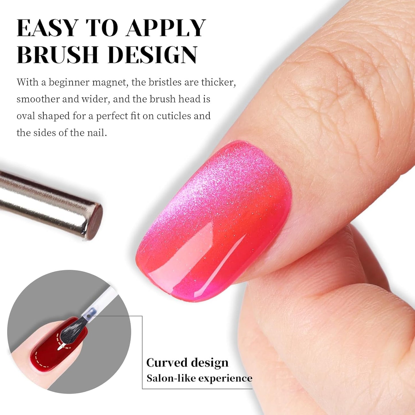 Neon Pink Cat Eye Gel Nail Polish - Perfect for DIY at Home & Ideal Gift for Nail Art Lovers!