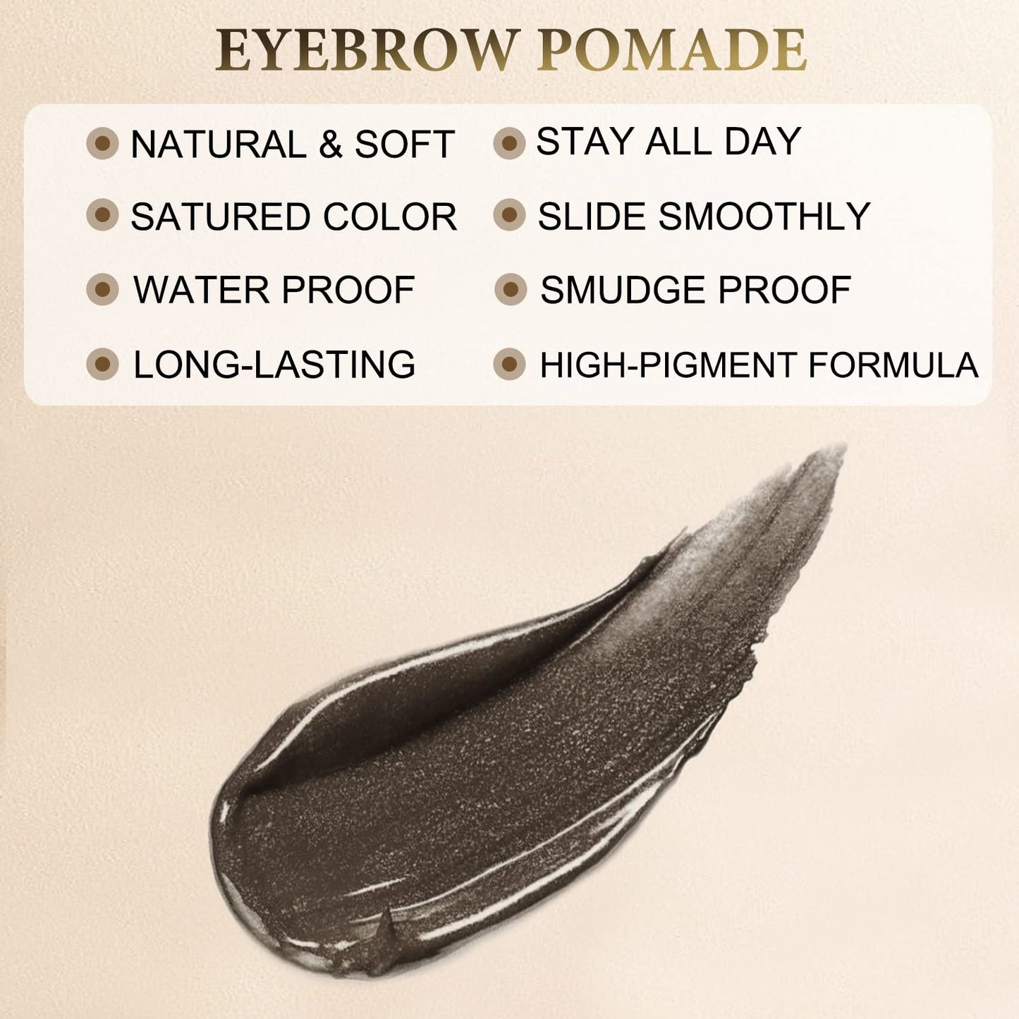 LAVONE Eyebrow Stamp Stencil Kit for Eyebrows, Brow Stamp Trio Kit with Waterproof Eyebrow Pencil, Eyebrow Pomade, 20 Eyebrow Stencils, Dual-ended Eyebrow Brush and Sponge Applicator - Medium Brown