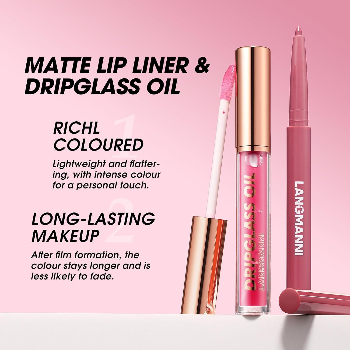 6pcs Hydrating Lip Oils + Lip Liner Pencil Lip Combo Sets, 24H Long-Lasting Lip Kit with Lip Liner and Gloss, Nourishing, Non-Sticky Tinted Stain Lip Gloss Plumping Lip Oil Set for Women(Set B)