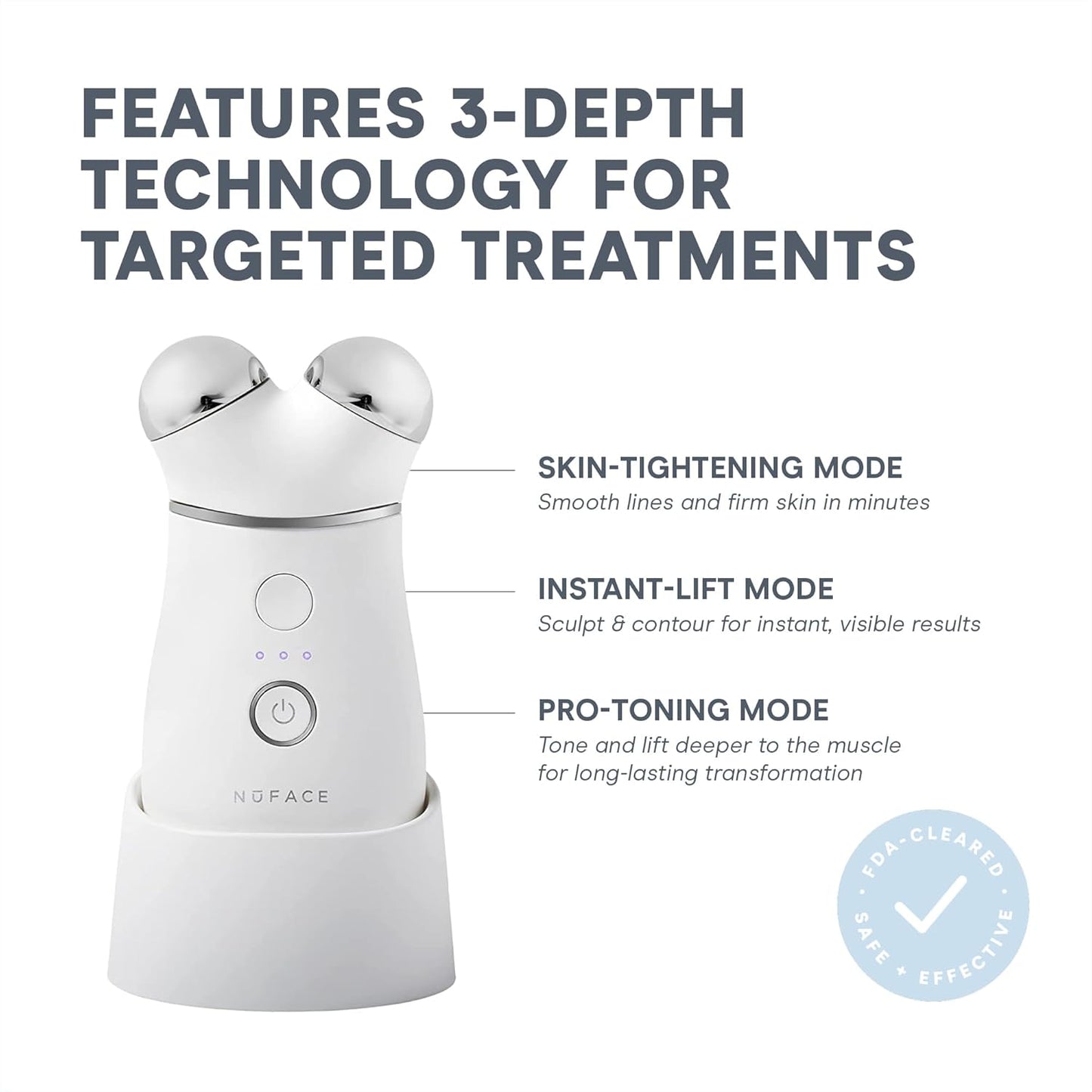 NuFACE TRINITY+ Microcurrent Facial Device Kit - Limited Edition FDA Cleared Face Massager Device + Microcurrent Gel Activator, Cleansing Wipes & Brush - Velvet Rose