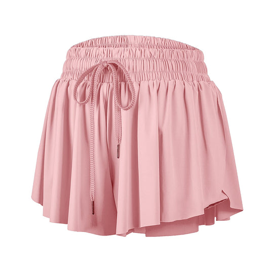 Flowy Workout Skirt Shorts for Women Gym Yoga Athletic Workout Running Dance Cheer Sweat Spandex Cute Skorts Teen Girls Lounge Clothes with Pockets Trendy Summer(Xs, Light Pink)