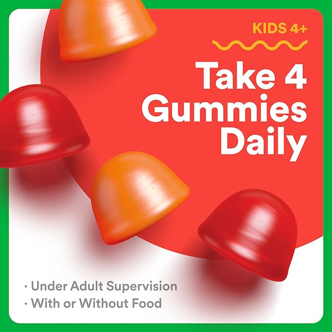 SmartyPants Organic Kids Multivitamin Gummies: Omega 3 (ALA), Vitamin D3, C, Vitamin B12, B6, A, K & Zinc for Immune Support, Biotin, Vegetarian, Three Fruit Flavors, 120 Count (30 Day Supply)