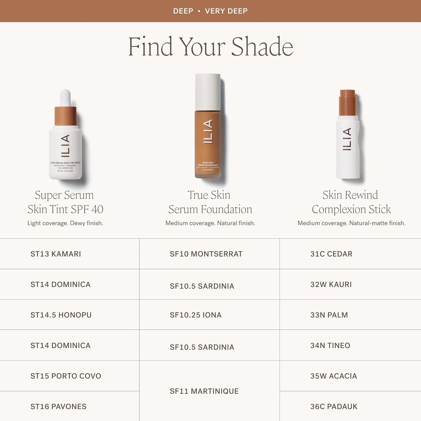 ILIA - Skin Rewind Complexion Stick - Foundation + Concealer + Skincare | Non-Toxic, Vegan, Cruelty-Free, Clean Makeup (35W - Acacia, 0.35 oz | 10 g)