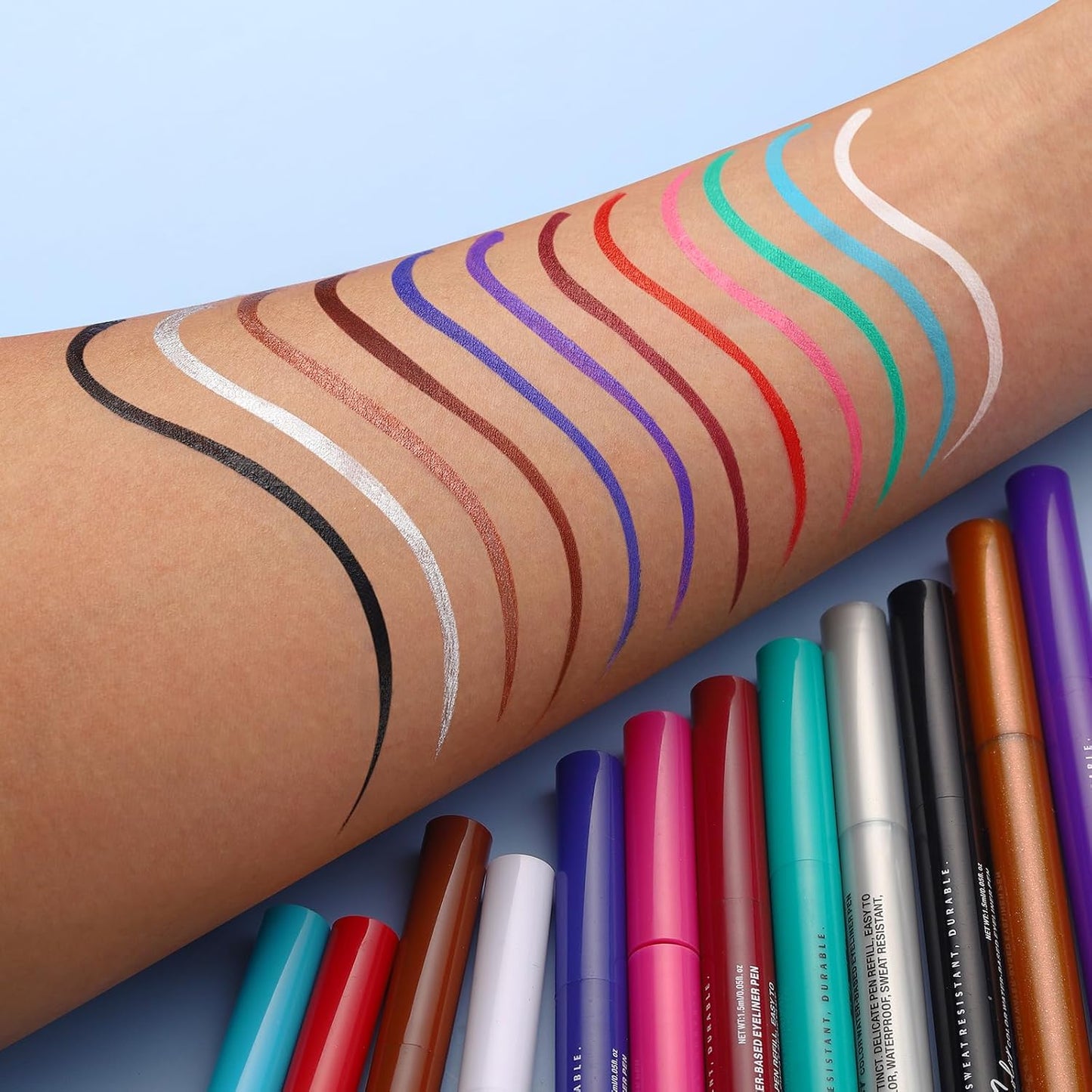 LANGMANNI 4 Colors Matte Liquid Eyeliner Set, Neon Colorful Pigmented With Long-lasting, Smudgeproof & Waterproof Eye Liner Makeup for Bold & Stunning Looks - Gift for Girls(9+10+11+12)