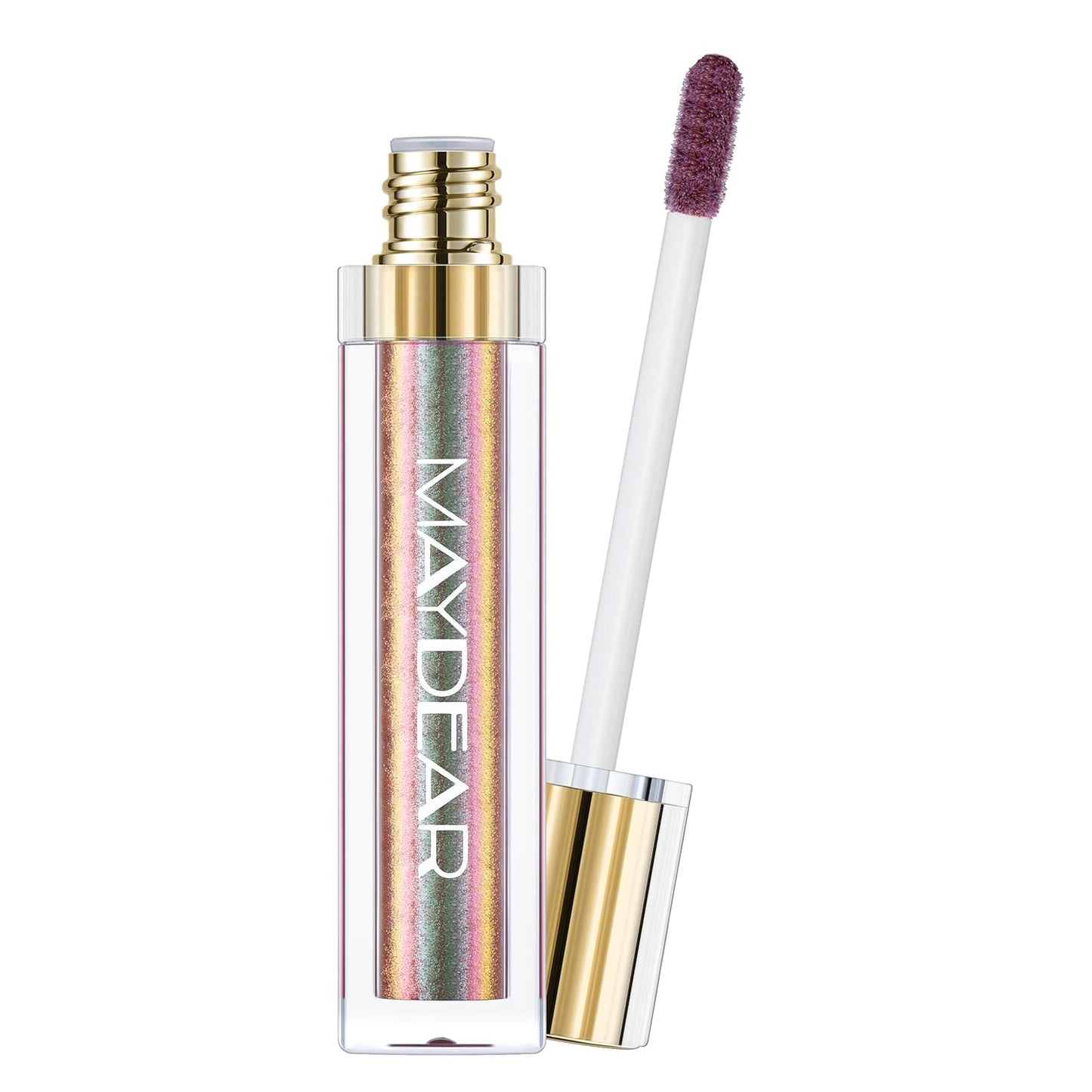 Maydear Chameleon Lipstick, High Pigmented Green Lipstick for Women Metallic Shine Lip Gloss, Full-Coverage Multichrome Long Lasting Rainbow Lip Makeup, Fuchsia Green