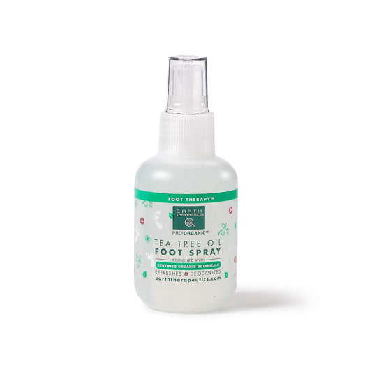 Earth Therapeutics TEA TREE OIL FOOT SPRAY – Natural Cooling Foot Spray – Refreshes & Deodorizes Feet – Enriched with Certified Organic Botanicals – Antiseptic Foot Treatment for Rapid Relief - 4 Oz