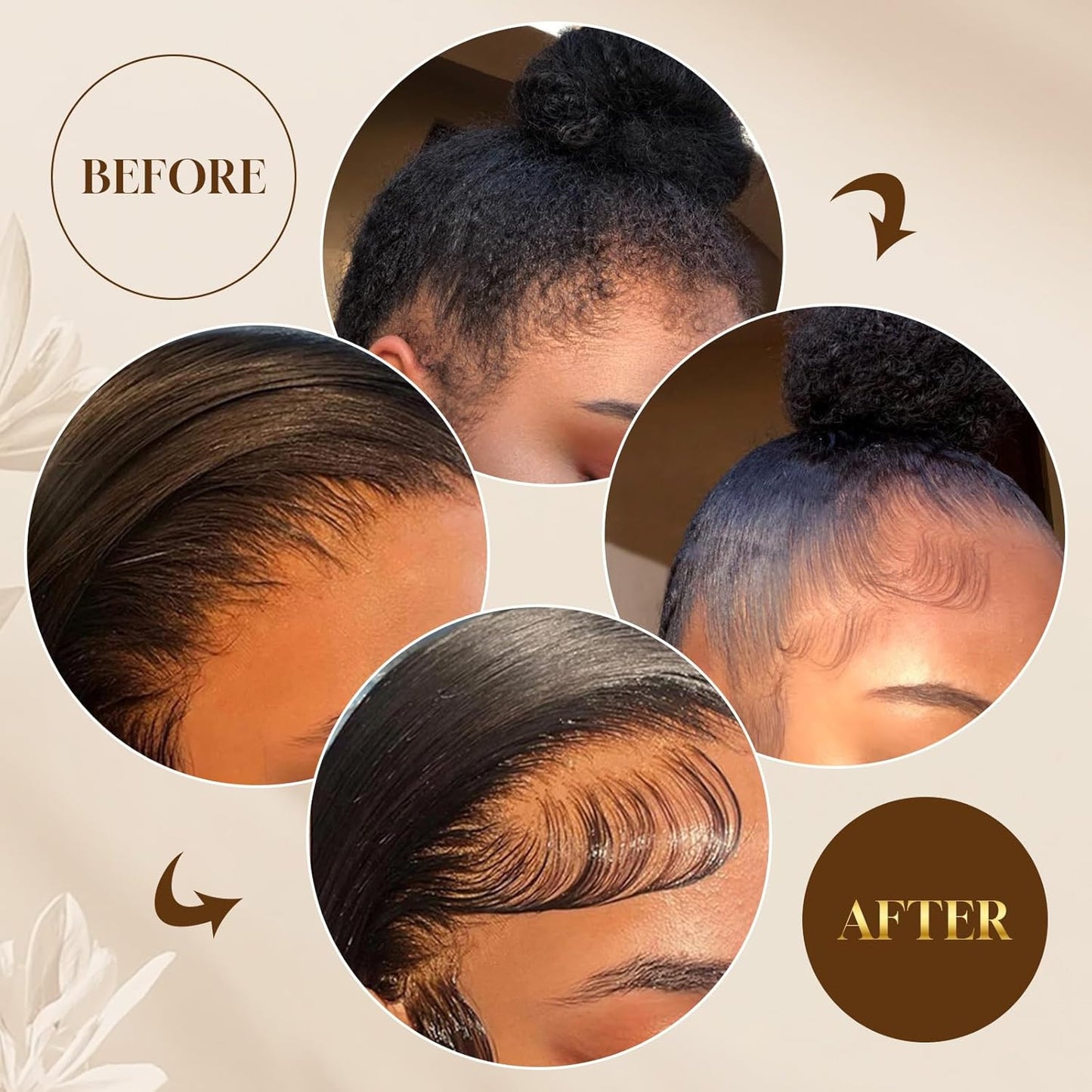 Edge Control Gel for 4C Hair Braiding Hair Gel Firm Hold, Hair Styling Wax Non-Greasy No Flaking 4.2 Oz