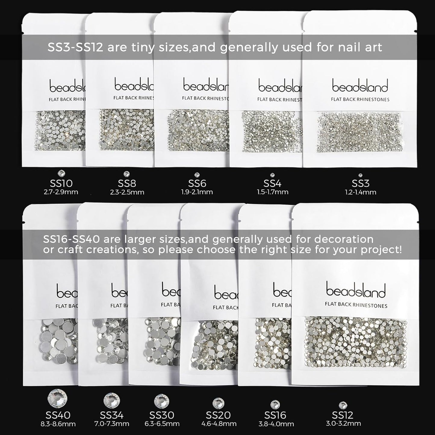 Beadsland 1440 Pieces Flat Back Crystal Rhinestones Round Gems,Light Pink AB,SS8,2.3-2.5mm